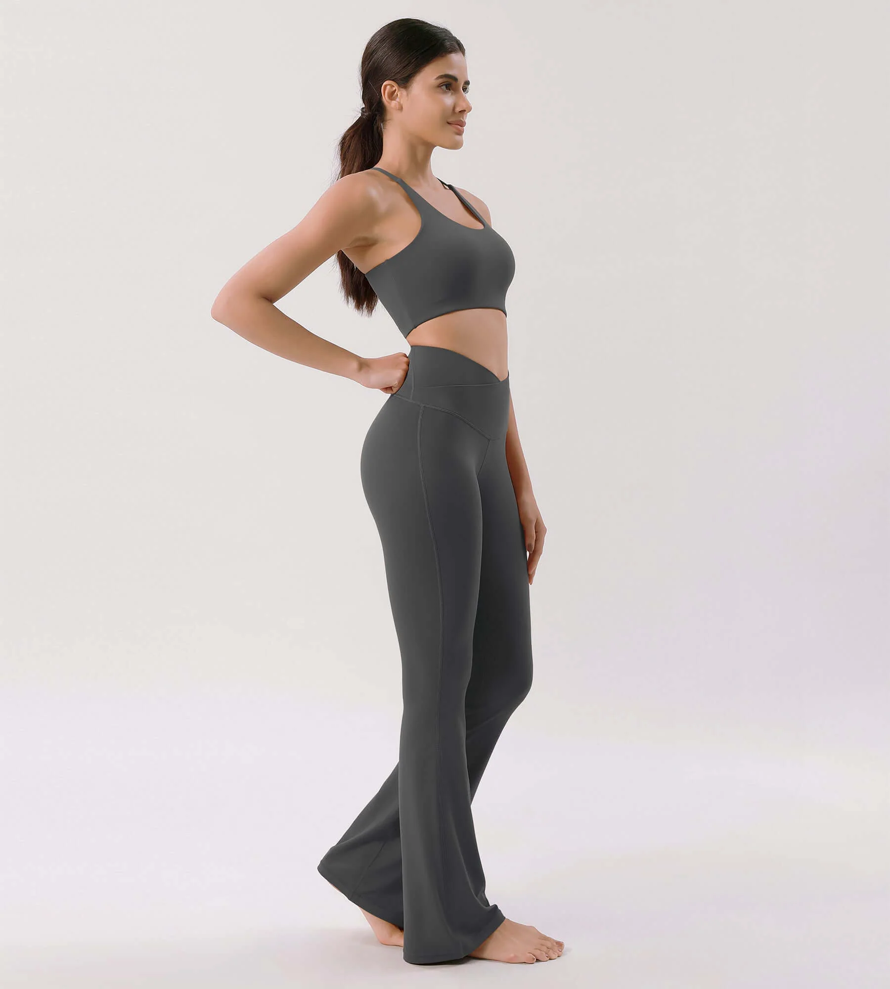 Cloud Feeling 30" Crossover High Waist Flared Pants - Image 5
