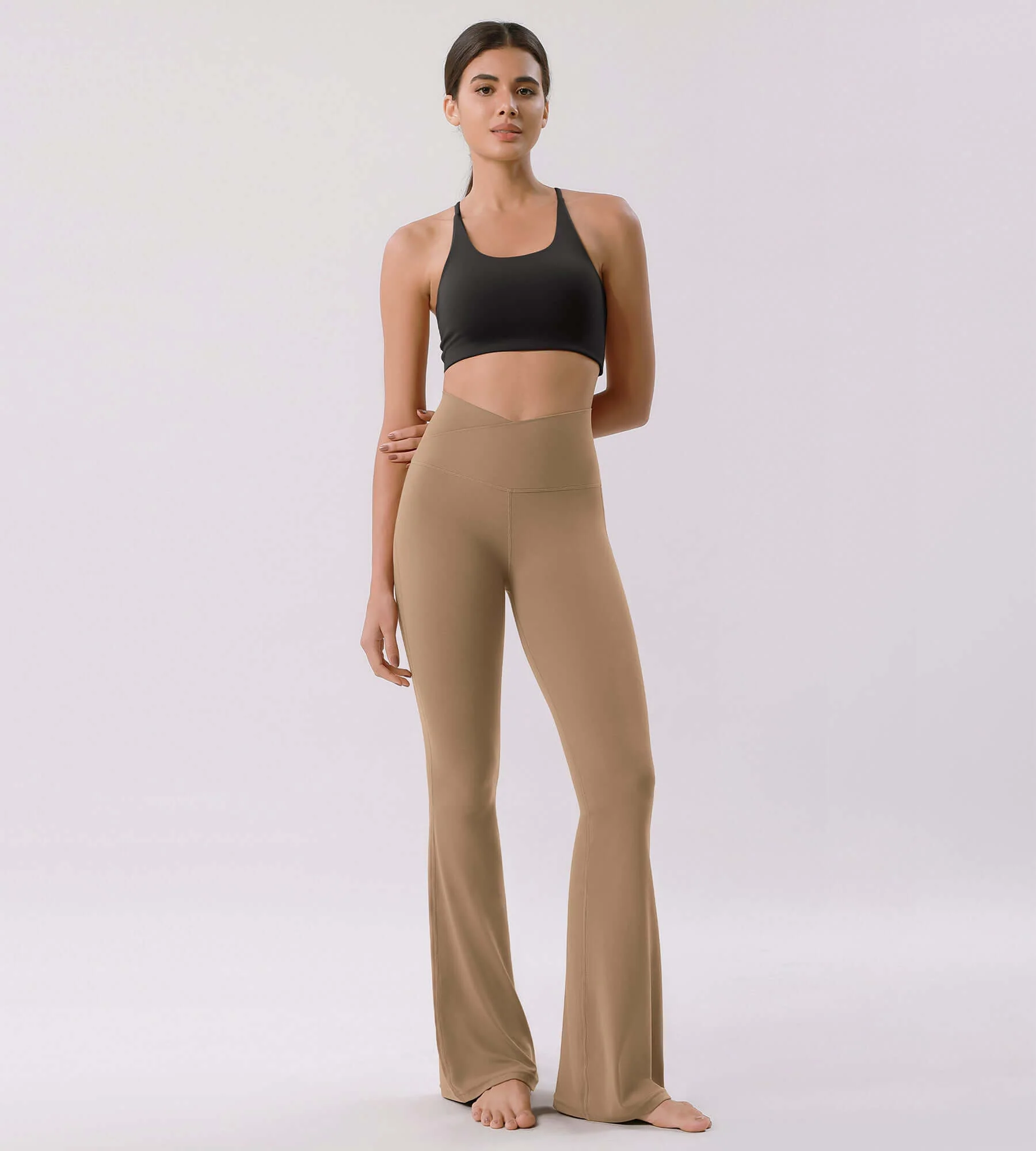 Cloud Feeling 30" Crossover High Waist Flared Pants - Image 52