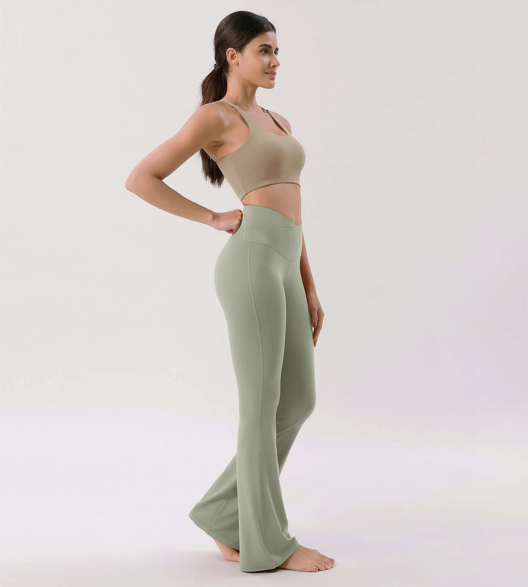 Cloud Feeling 30" Crossover High Waist Flared Pants - Image 56