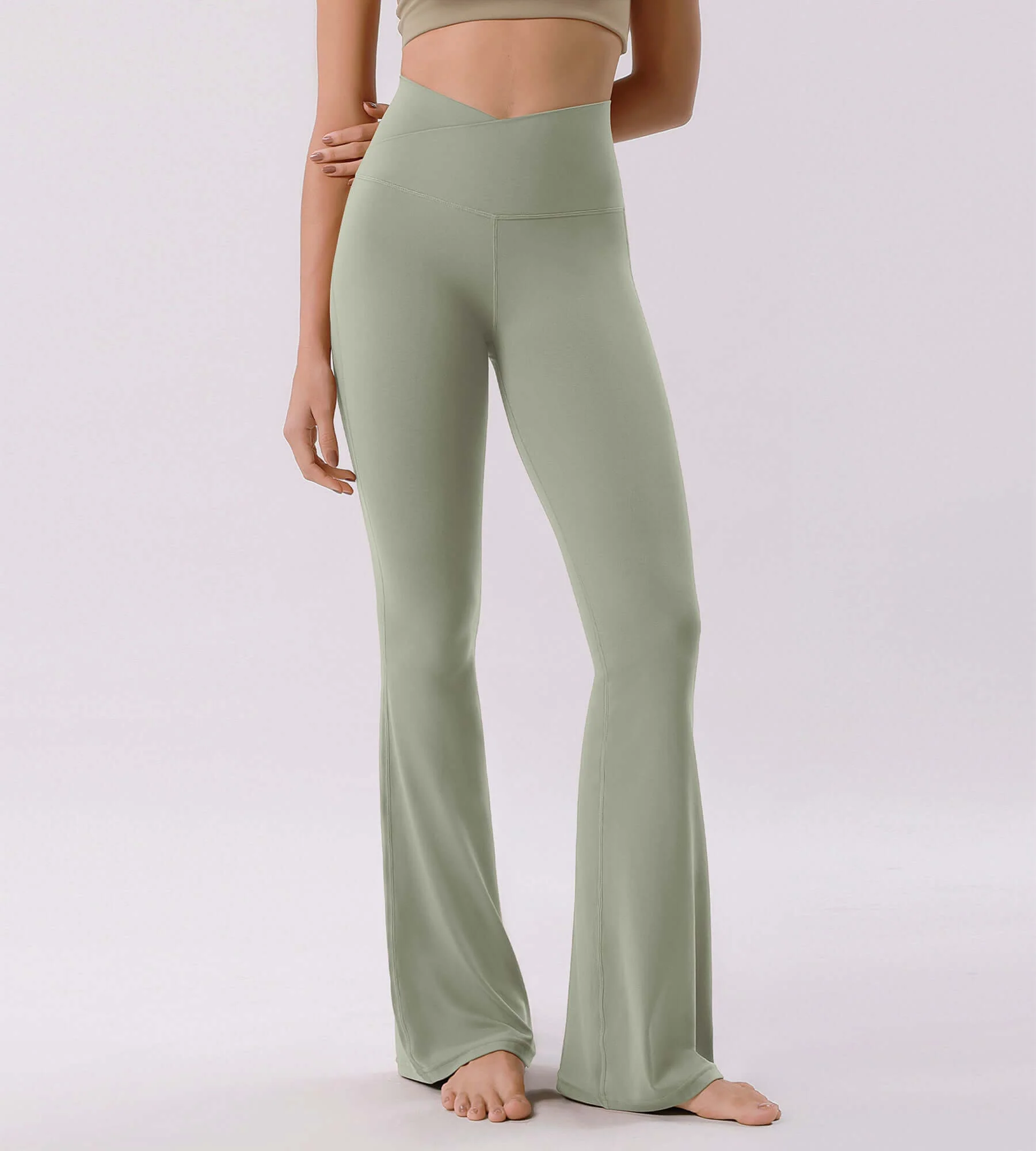 Cloud Feeling 30" Crossover High Waist Flared Pants - Image 57