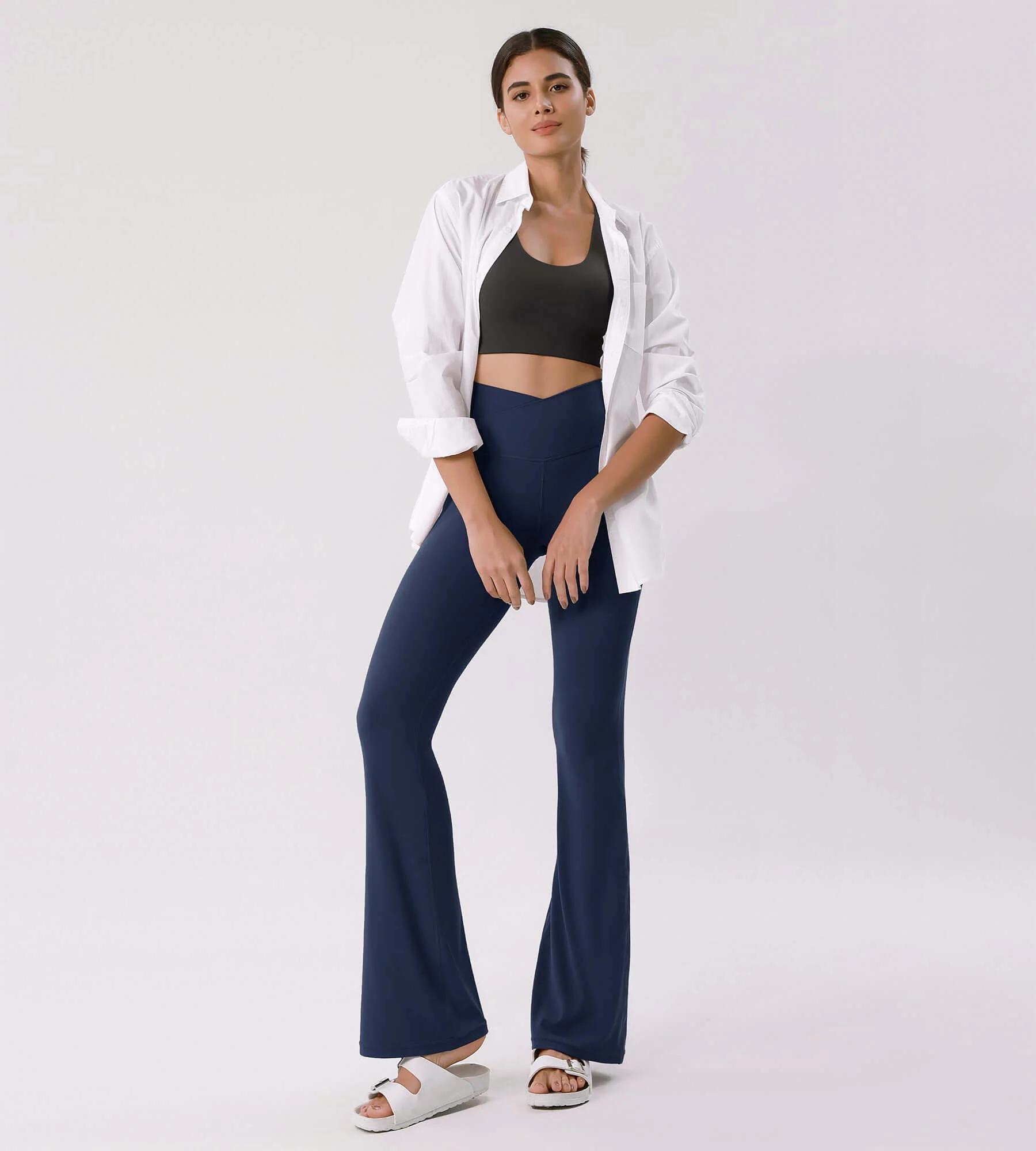 Cloud Feeling 30" Crossover High Waist Flared Pants - Image 62