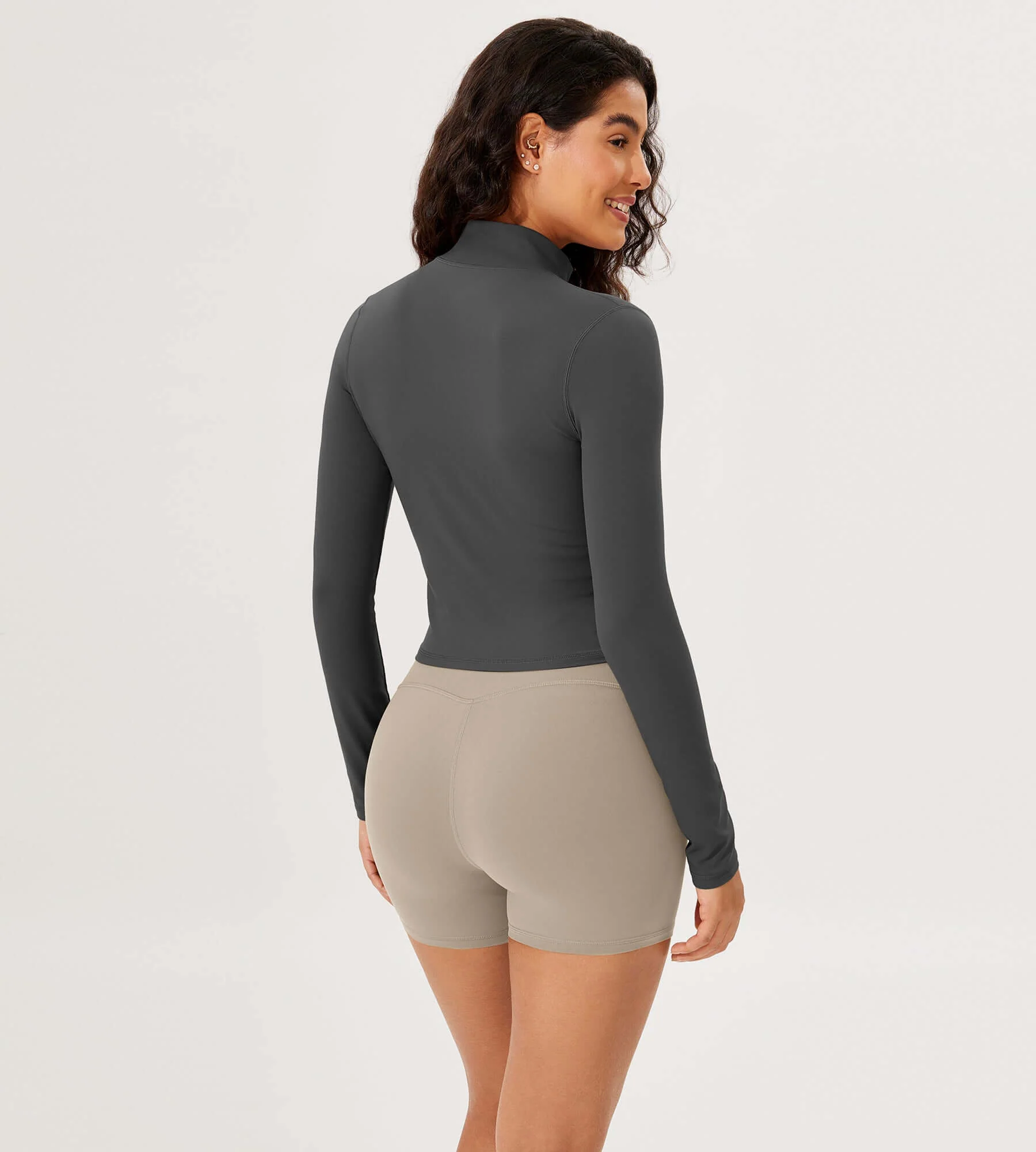 Athletic Full Zip Mock Neck Lightweight Jacket - Image 12
