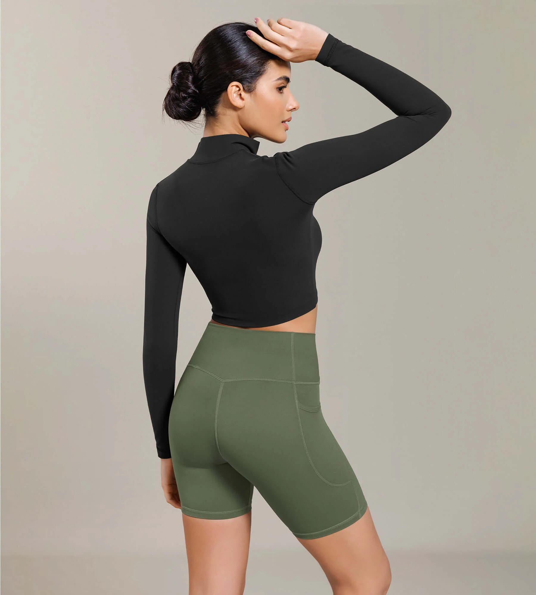 Cloud Feeling Cross Waist Yoga Shorts with Pockets - Image 36