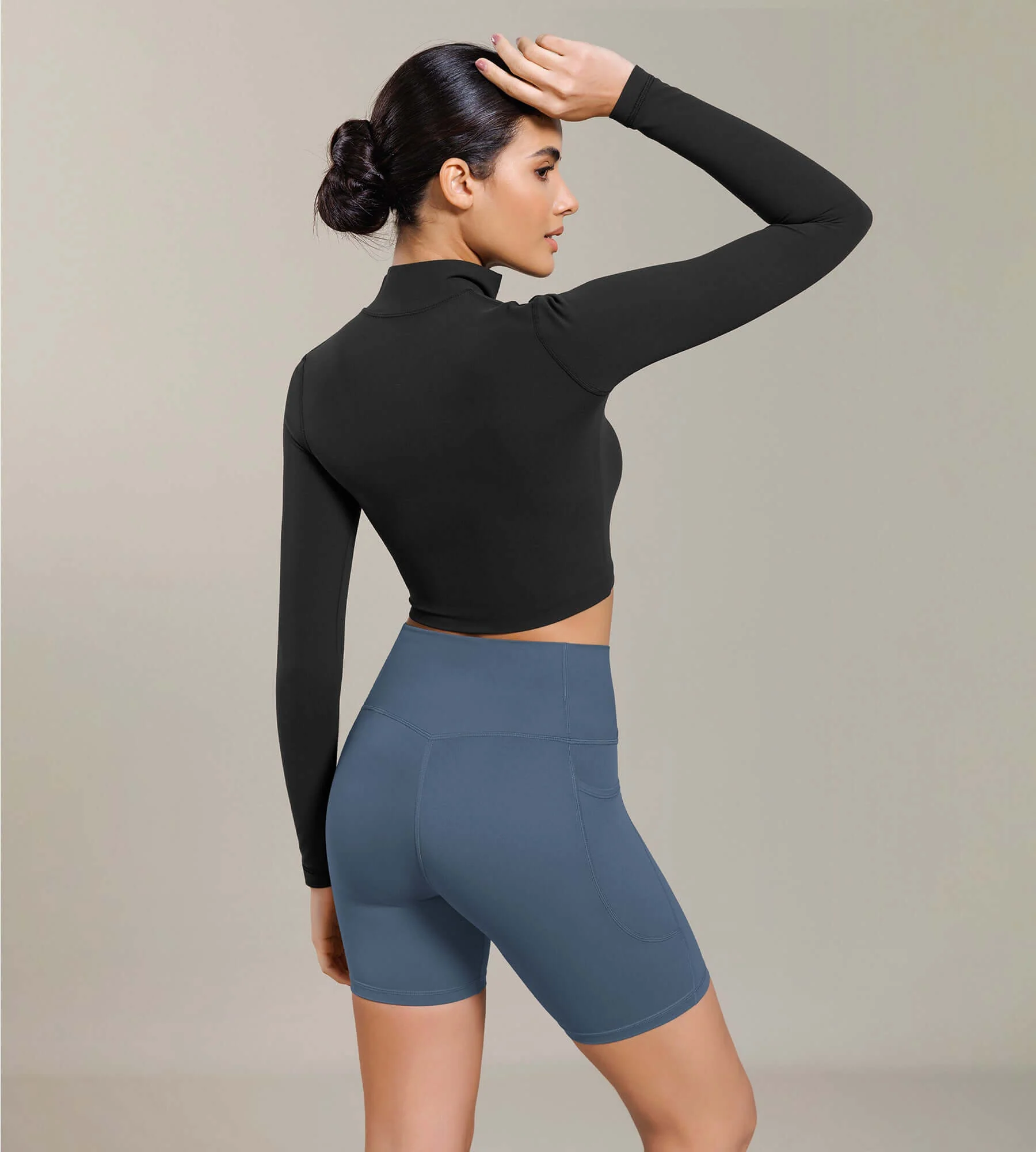 Cloud Feeling Cross Waist Yoga Shorts with Pockets - Image 57