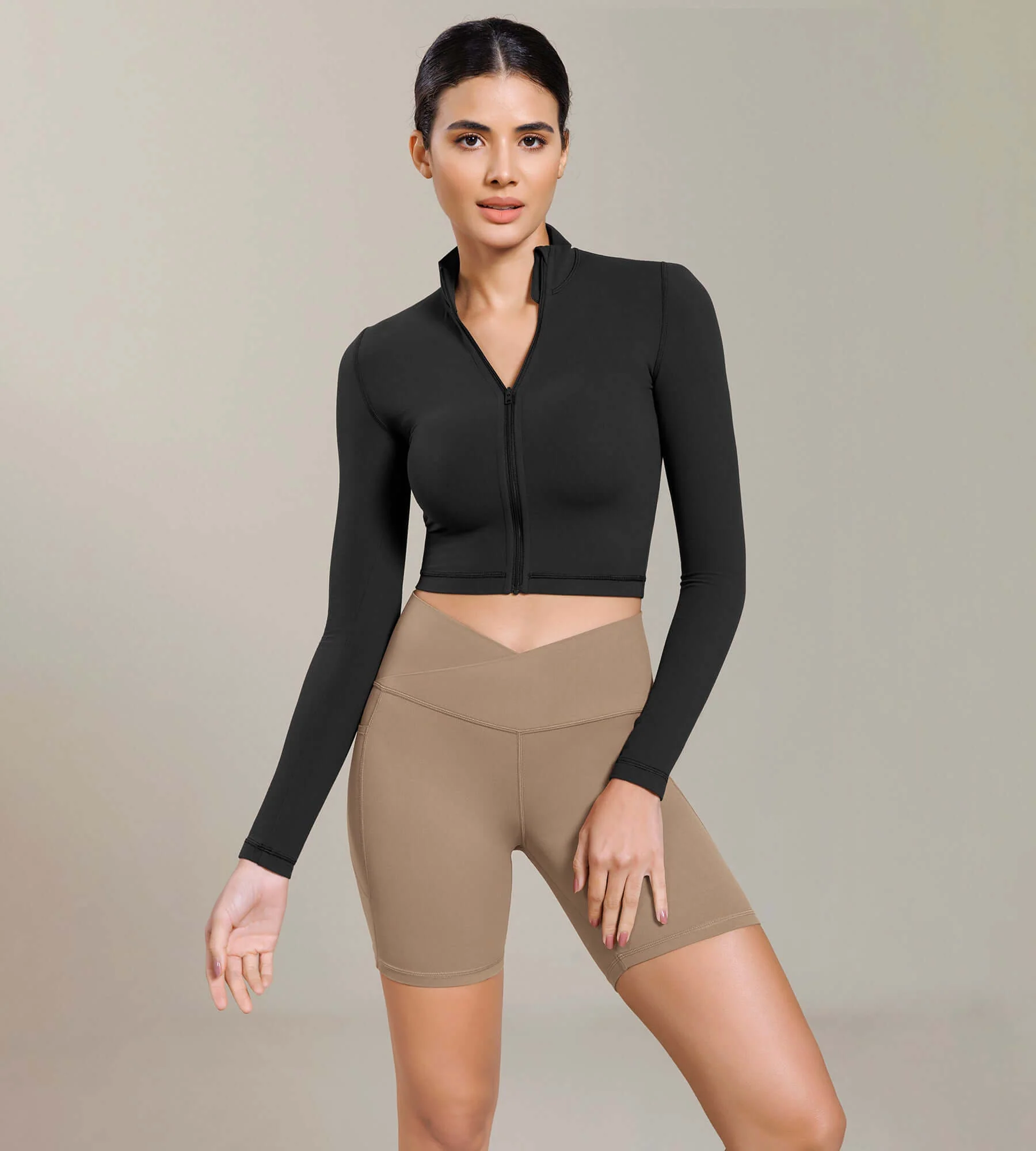 Cloud Feeling Cross Waist Yoga Shorts with Pockets - Image 58