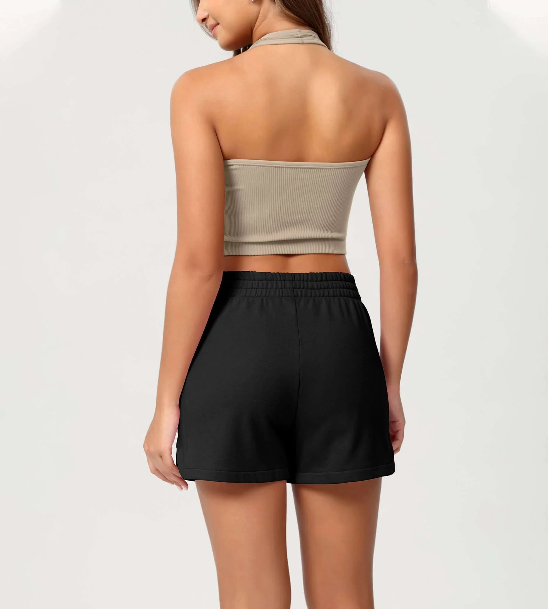 Cotton Curved Hem Sweat Shorts - Image 8