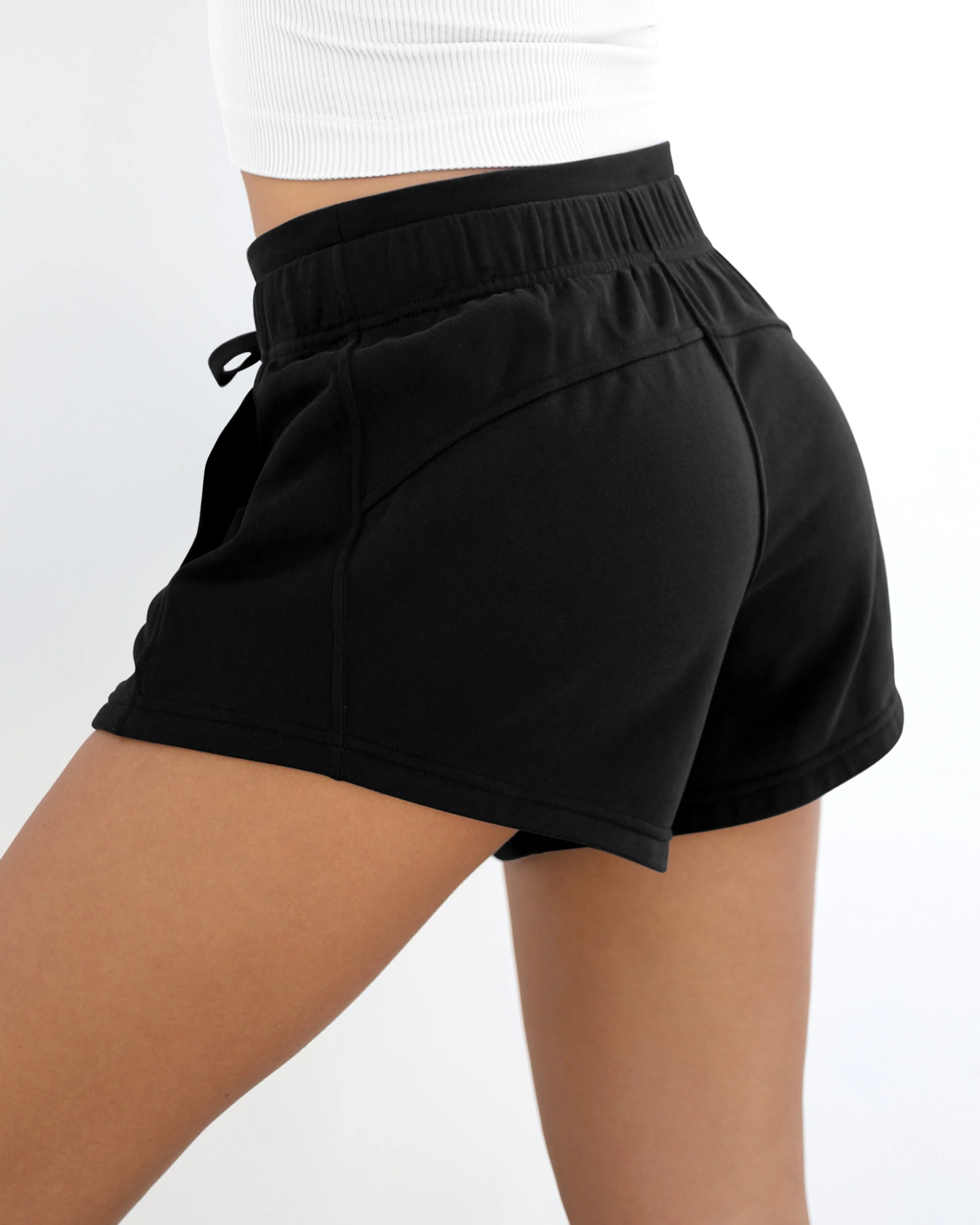 Cotton Terry Drawstring Workout Shorts - Image 12