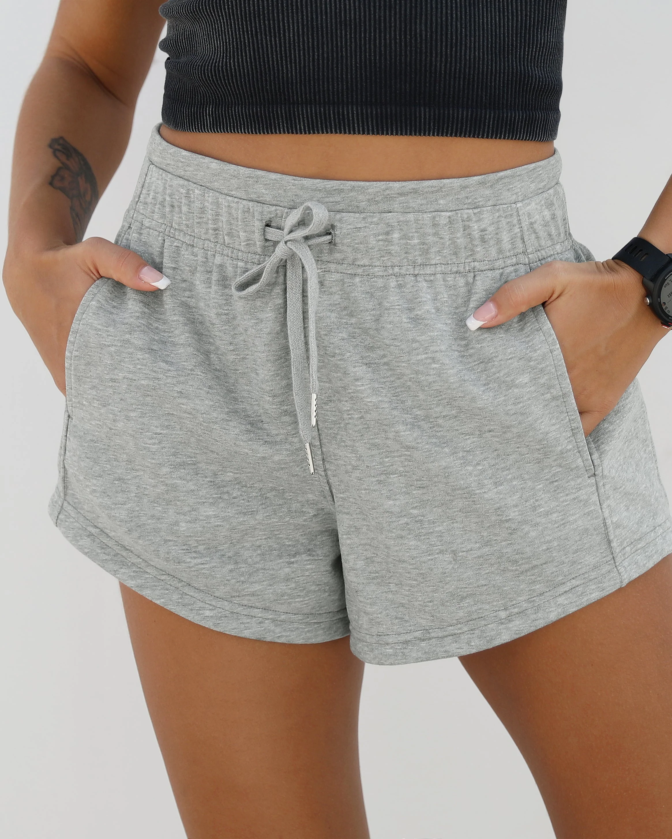 Cotton Terry Drawstring Workout Shorts - Image 15