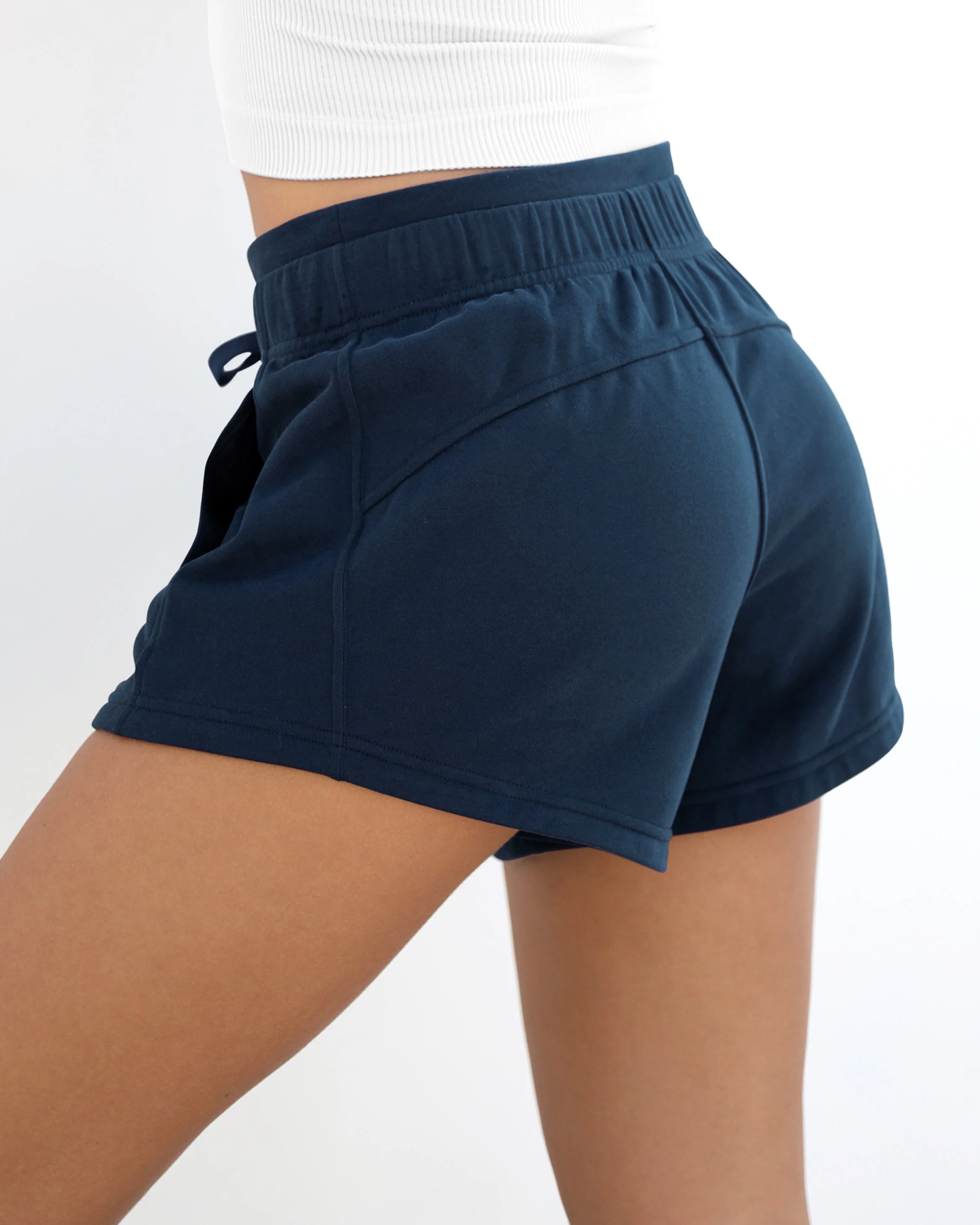 Cotton Terry Drawstring Workout Shorts - Image 20