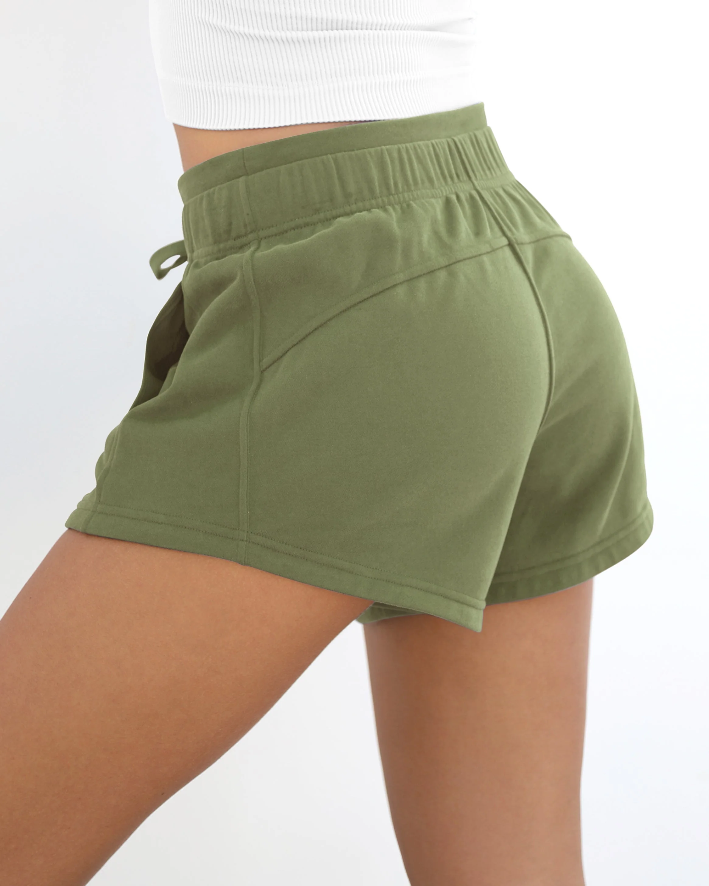 Cotton Terry Drawstring Workout Shorts - Image 32