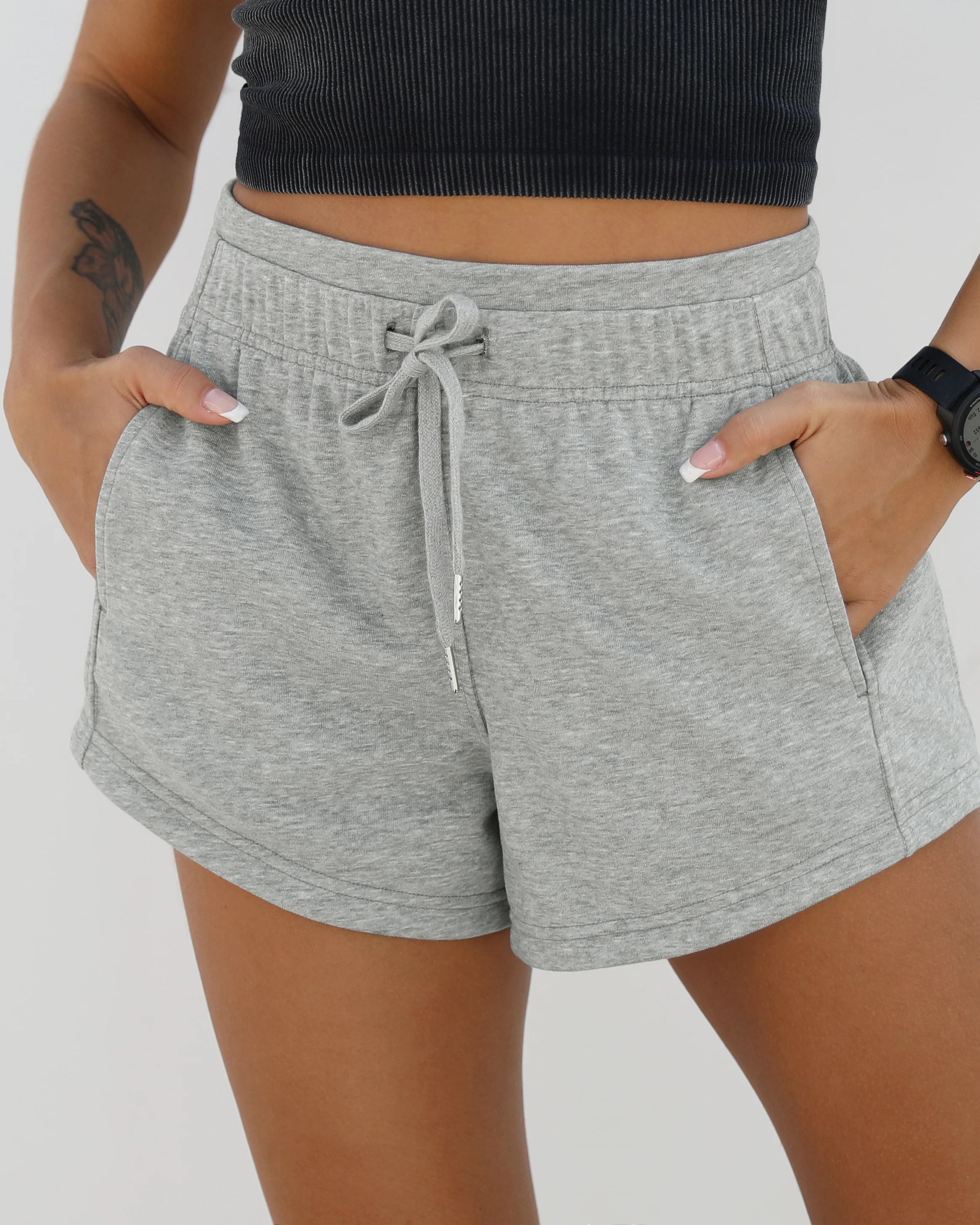 Cotton Terry Drawstring Workout Shorts - Image 42