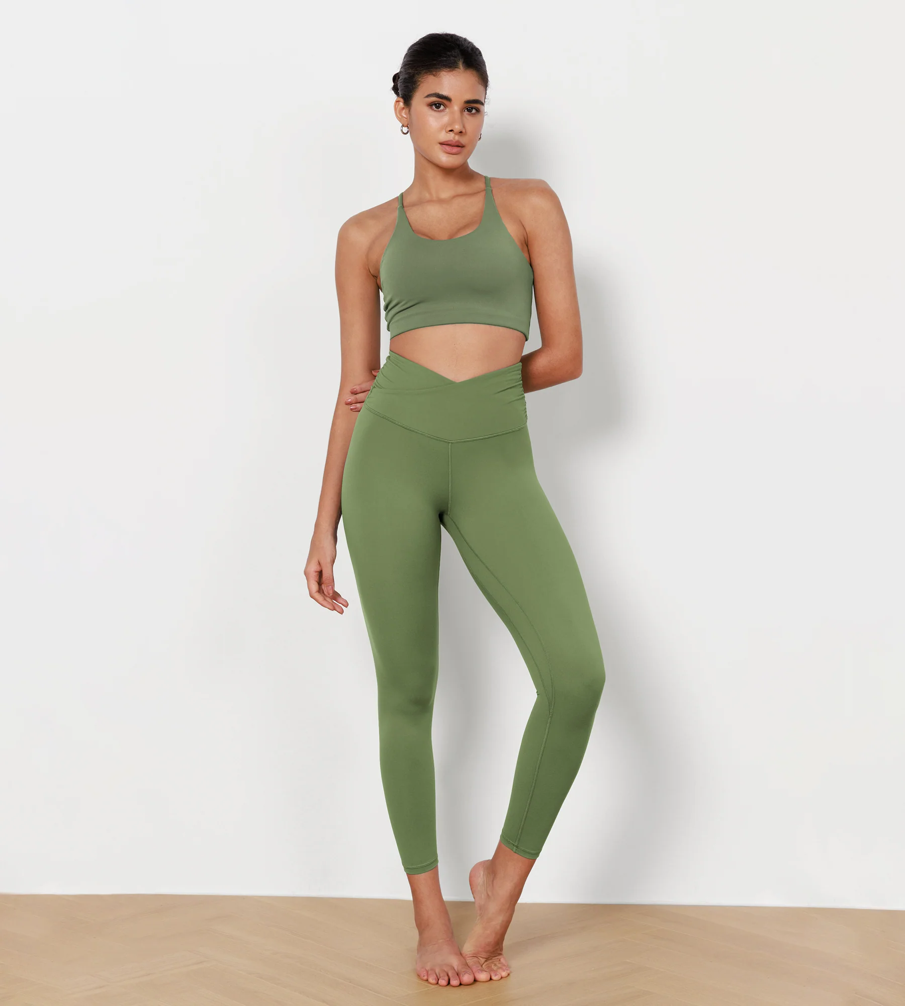 25" Cross Waist Running Leggings - Image 33