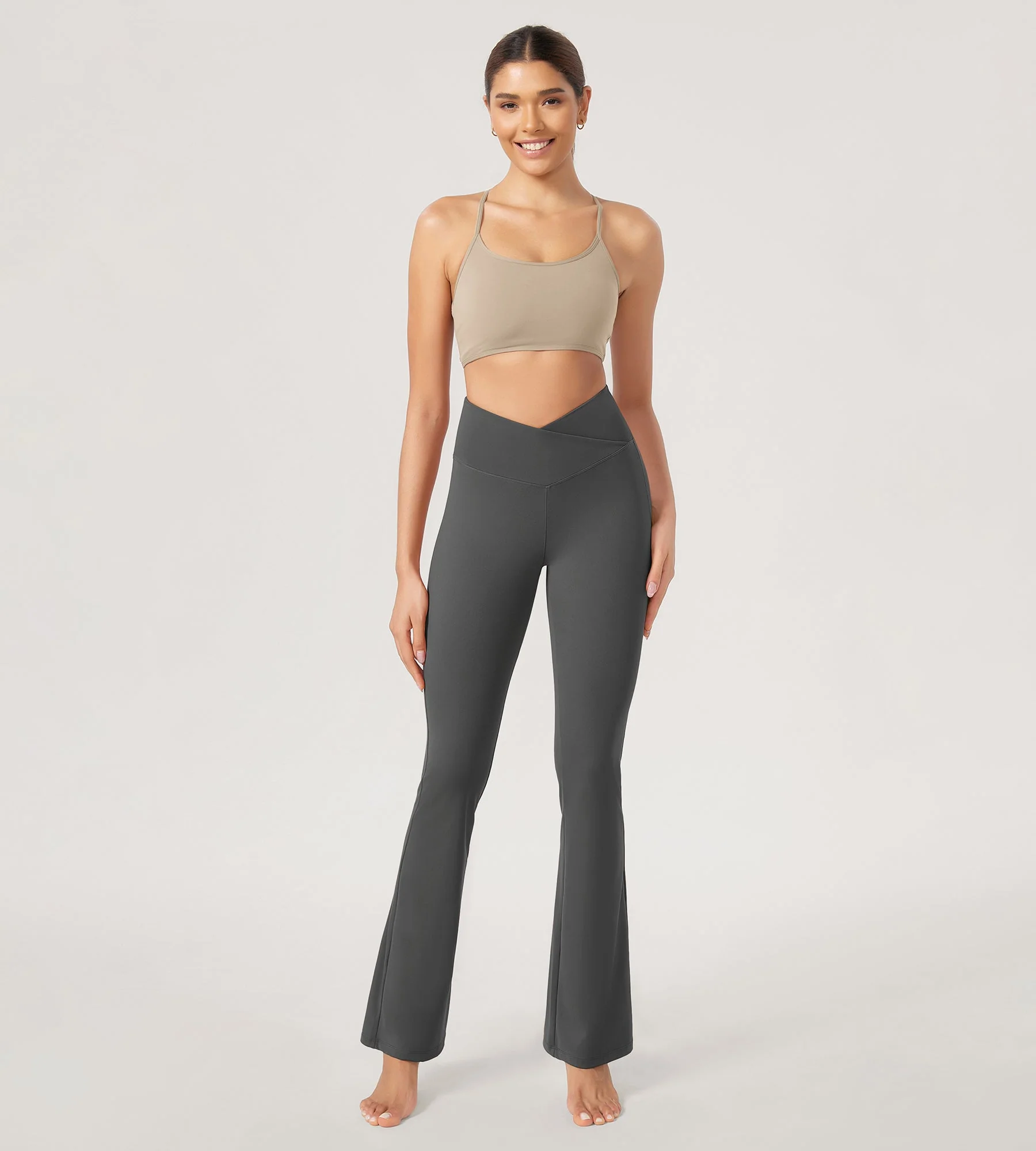 29” Cross Waist Sports Flare Yoga Pants - Image 14