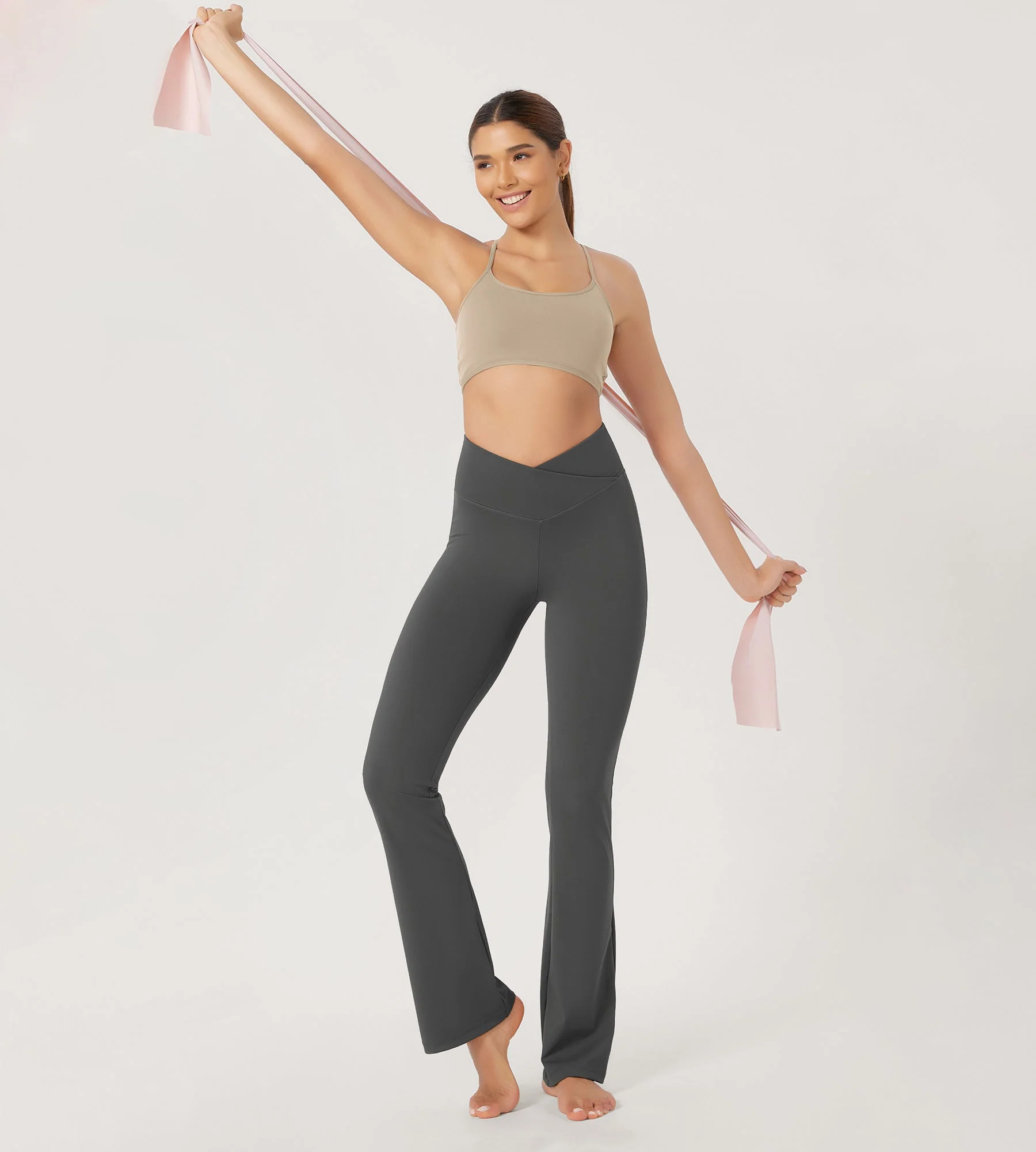 29” Cross Waist Sports Flare Yoga Pants - Image 16