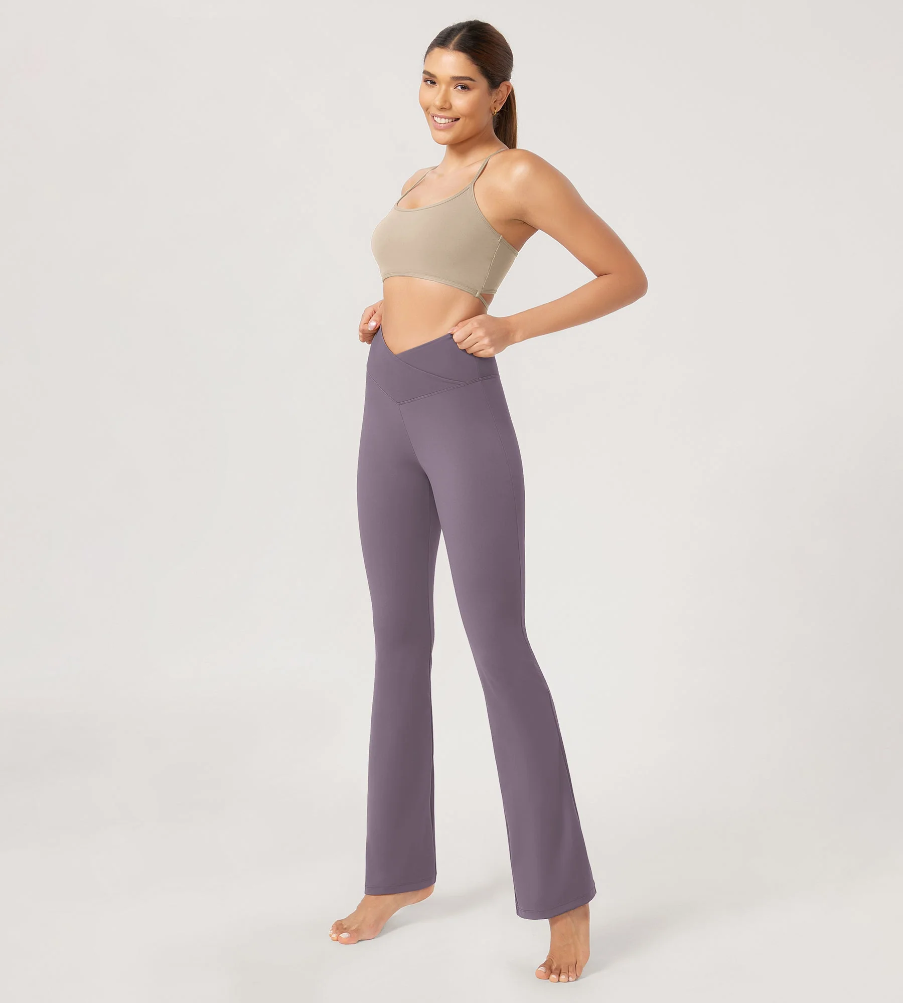 29” Cross Waist Sports Flare Yoga Pants - Image 21