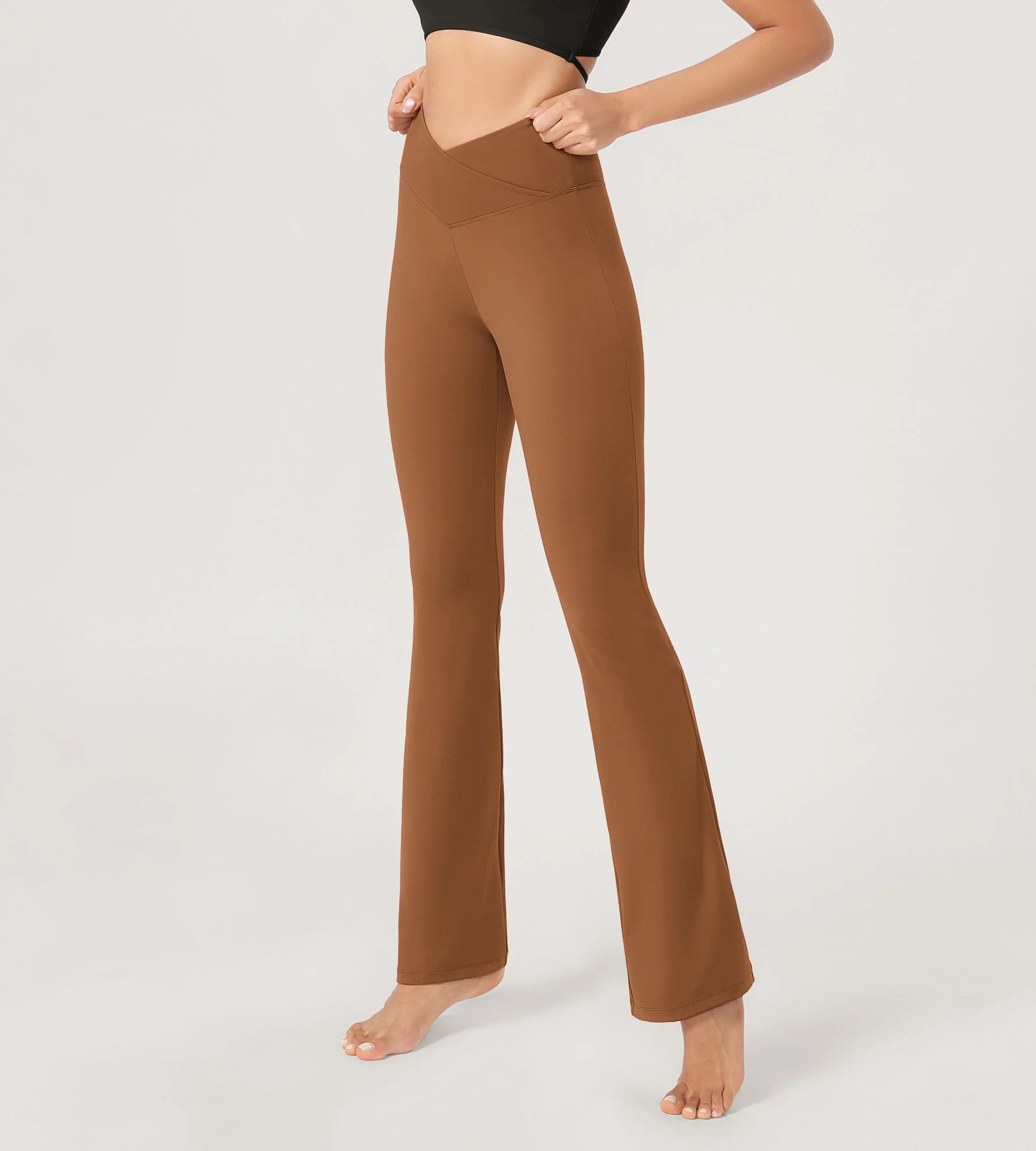 29” Cross Waist Sports Flare Yoga Pants - Image 28