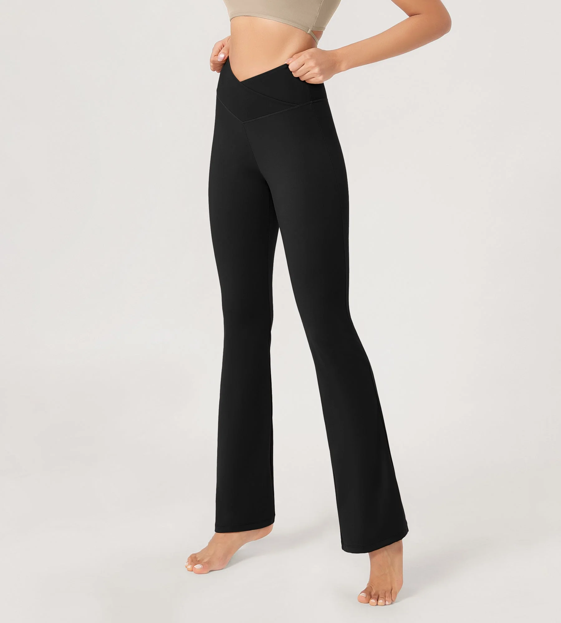 29” Cross Waist Sports Flare Yoga Pants - Image 3