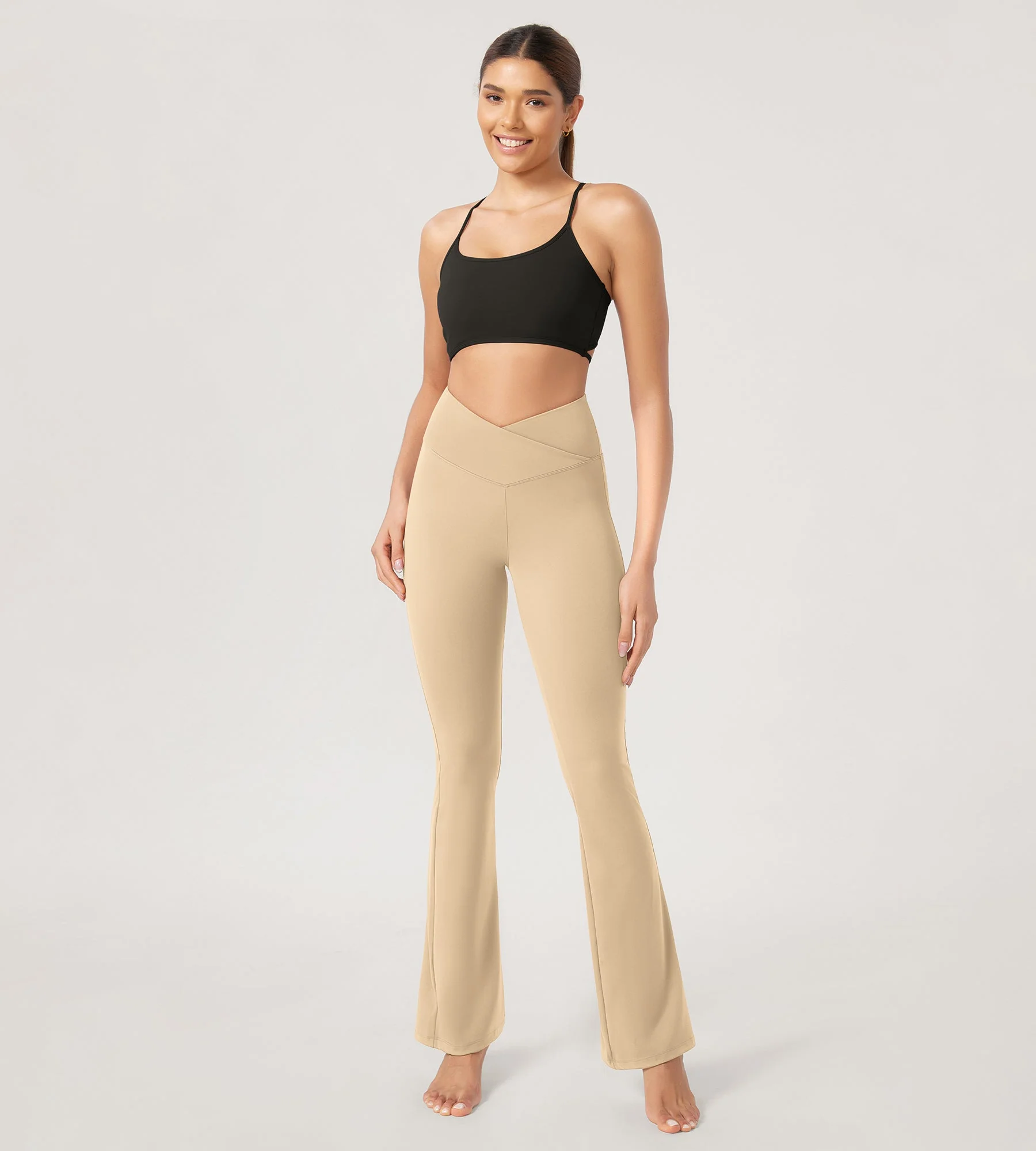 29” Cross Waist Sports Flare Yoga Pants - Image 30
