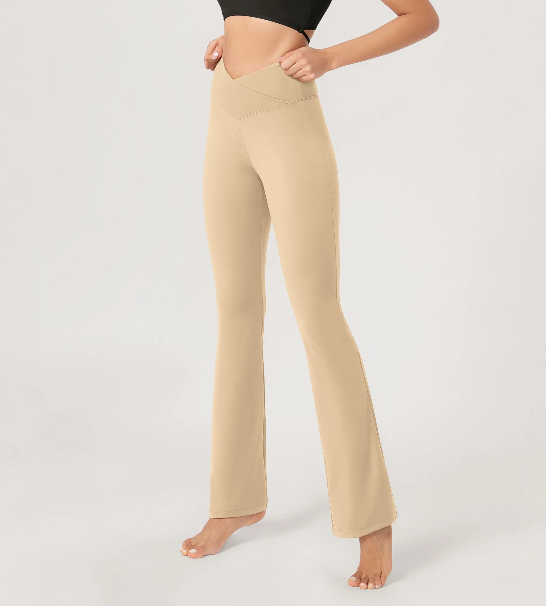 29” Cross Waist Sports Flare Yoga Pants - Image 31