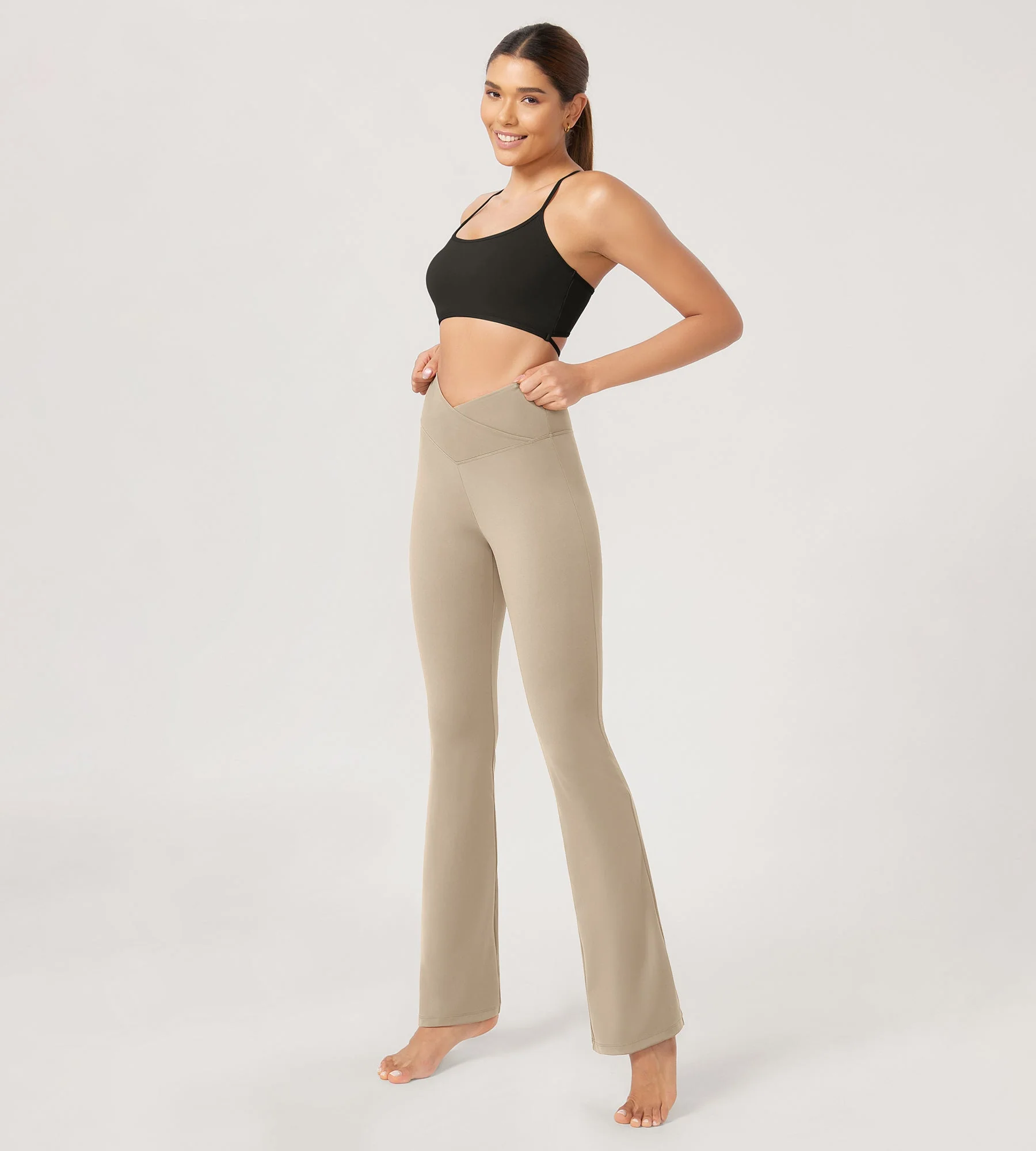 29” Cross Waist Sports Flare Yoga Pants - Image 33