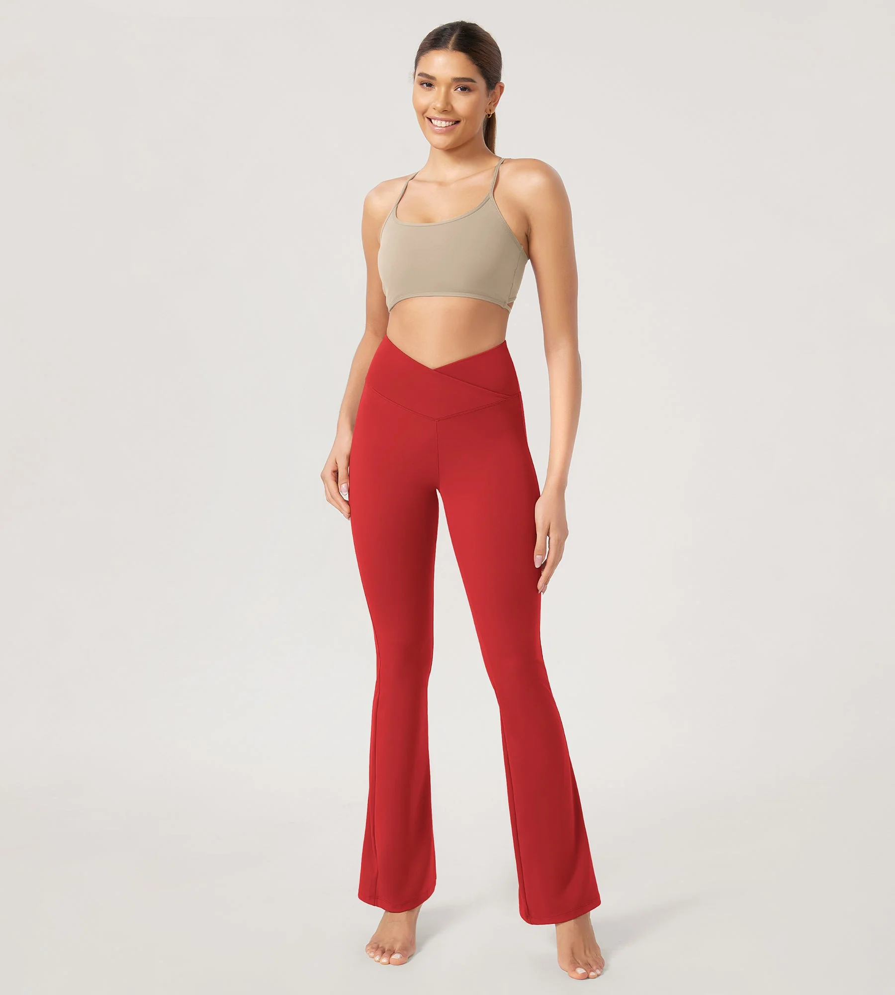 29” Cross Waist Sports Flare Yoga Pants - Image 37