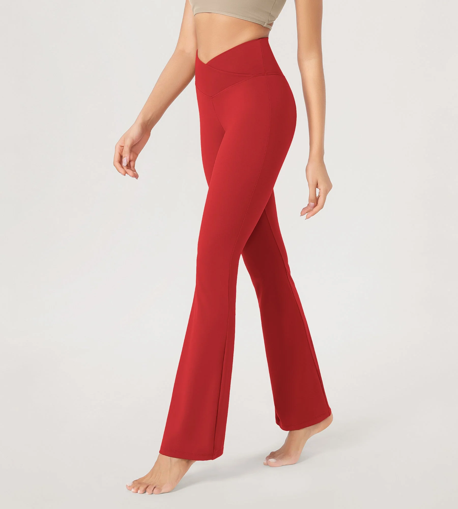 29” Cross Waist Sports Flare Yoga Pants - Image 38