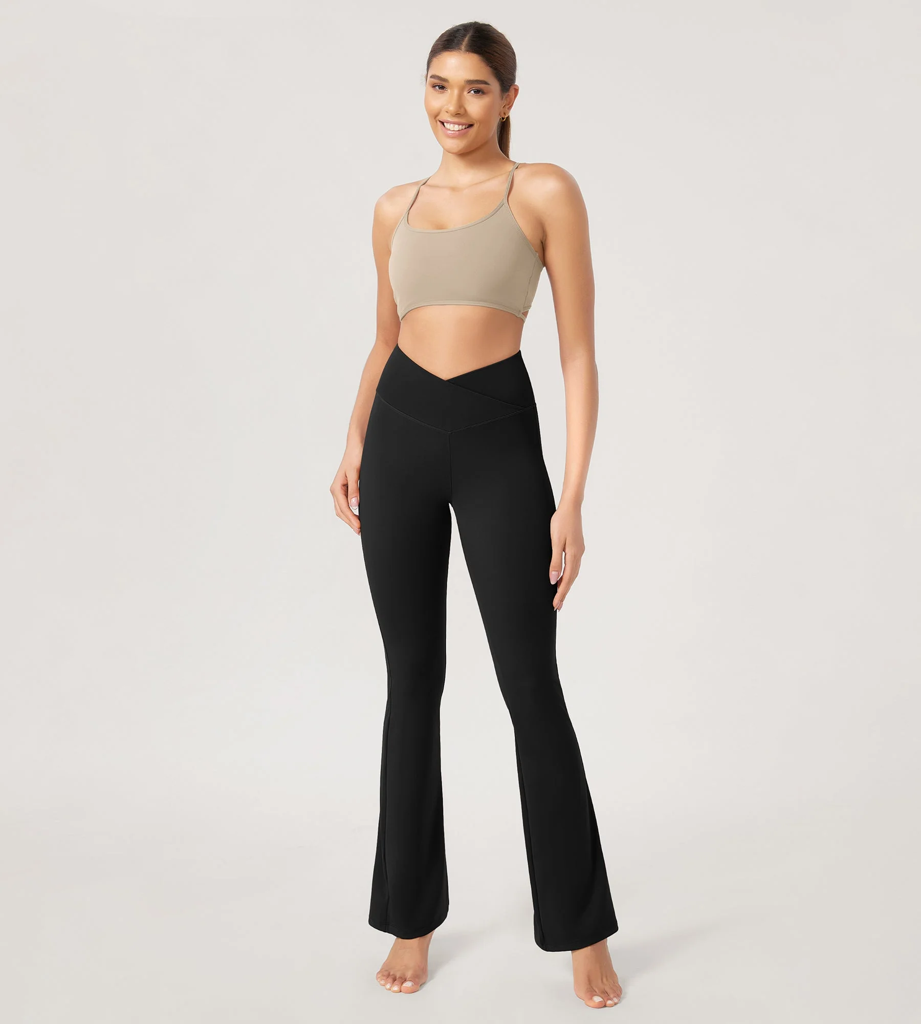 29” Cross Waist Sports Flare Yoga Pants - Image 4