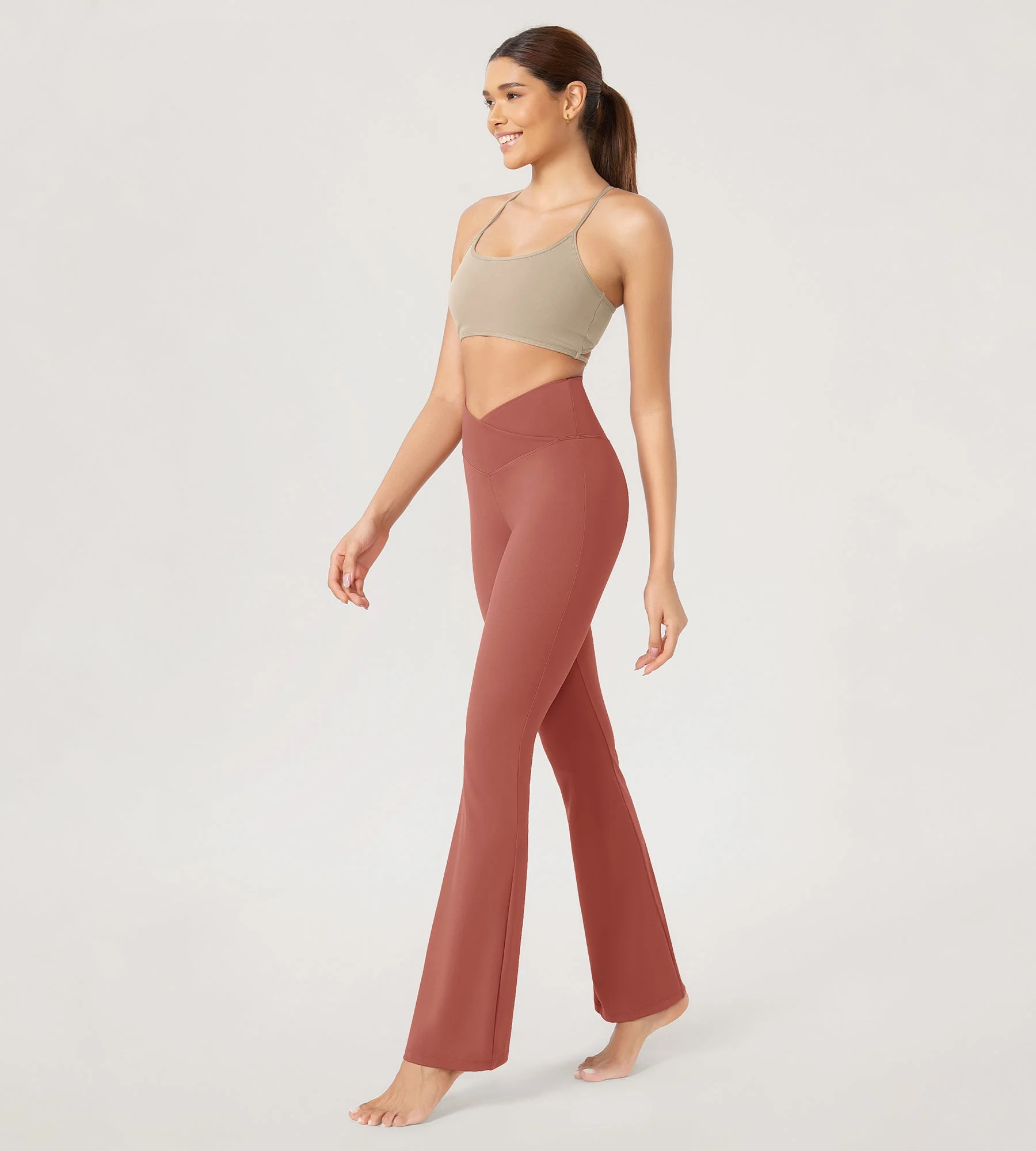 29” Cross Waist Sports Flare Yoga Pants - Image 41