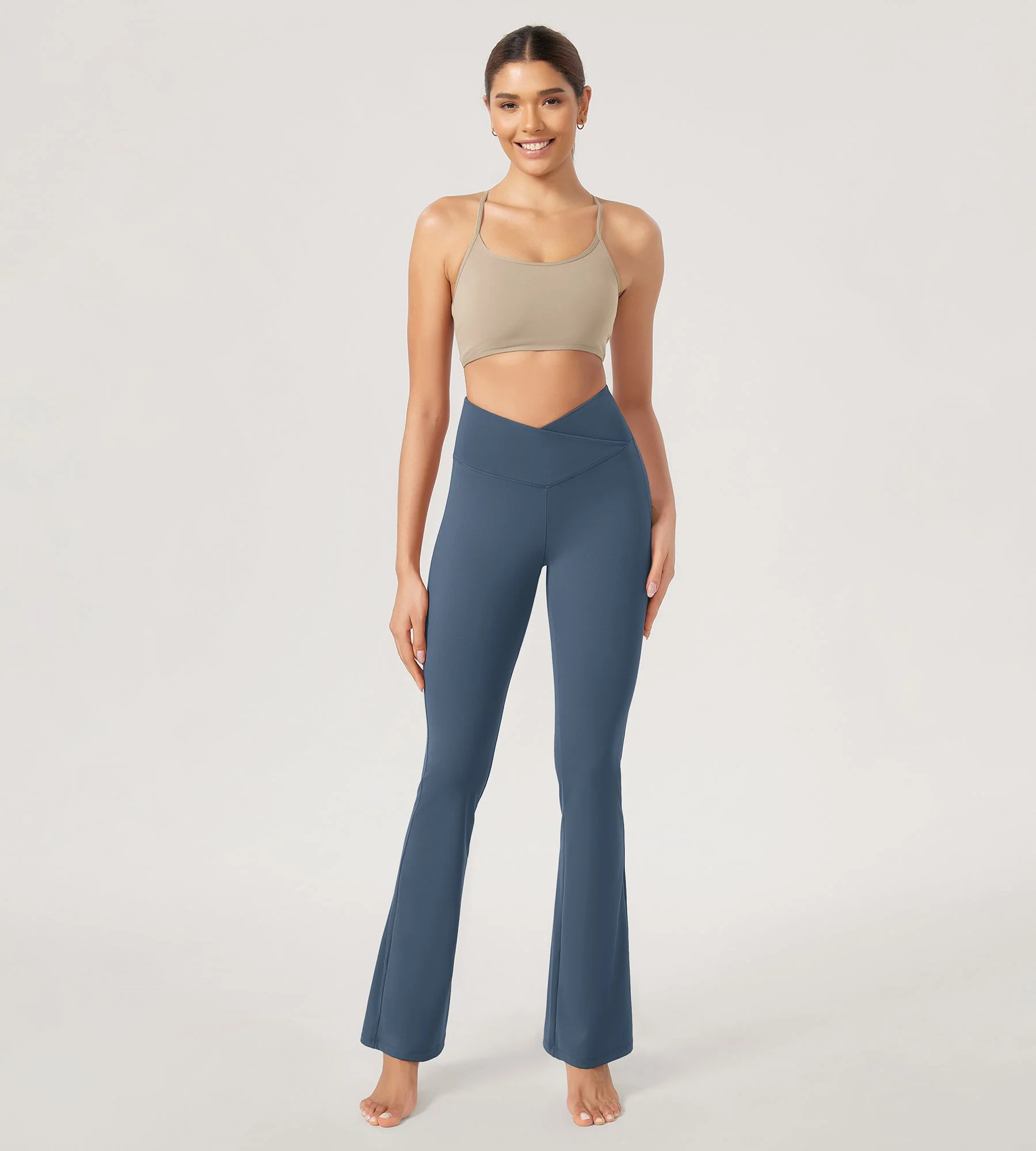 29” Cross Waist Sports Flare Yoga Pants - Image 45