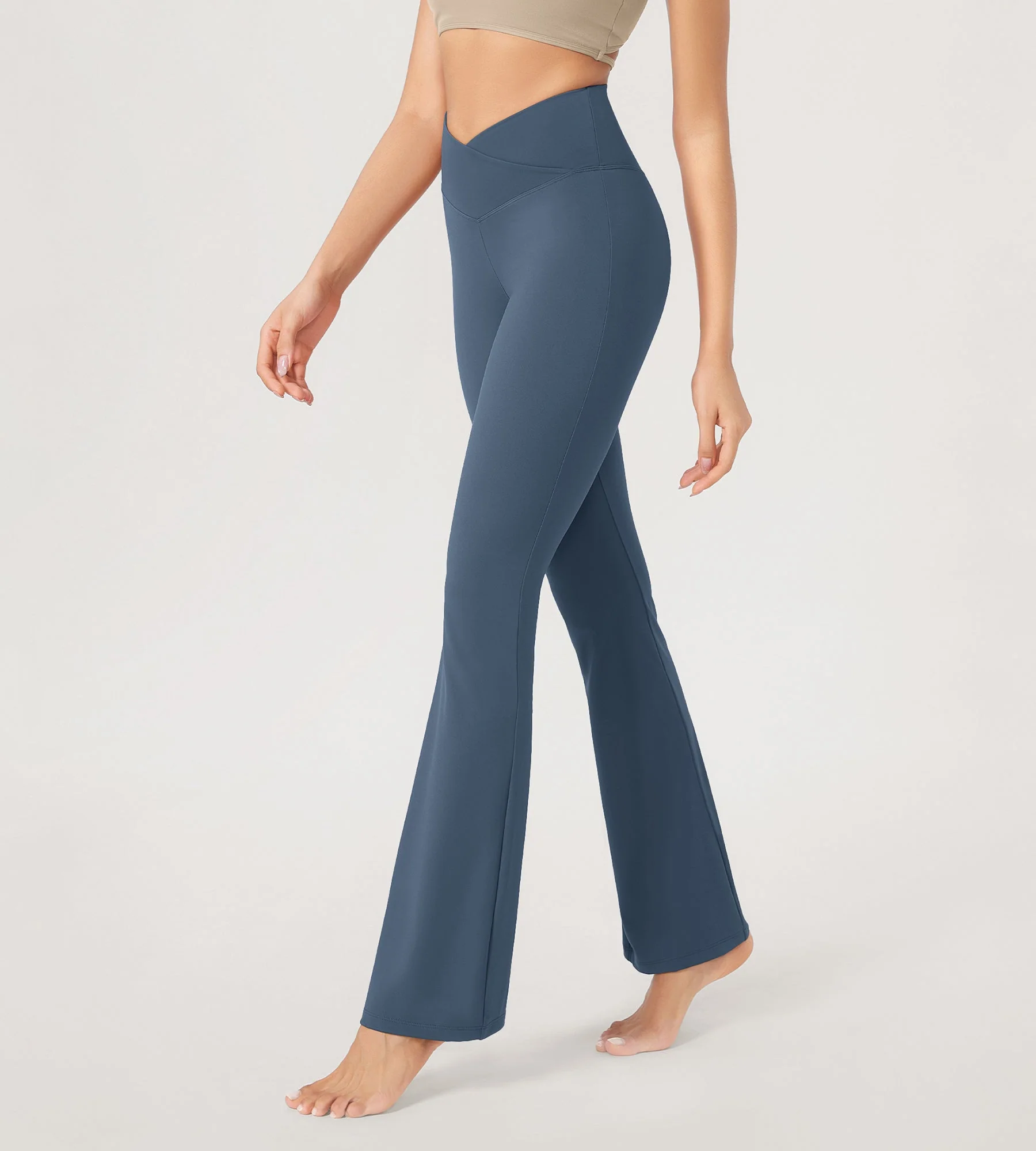 29” Cross Waist Sports Flare Yoga Pants - Image 46