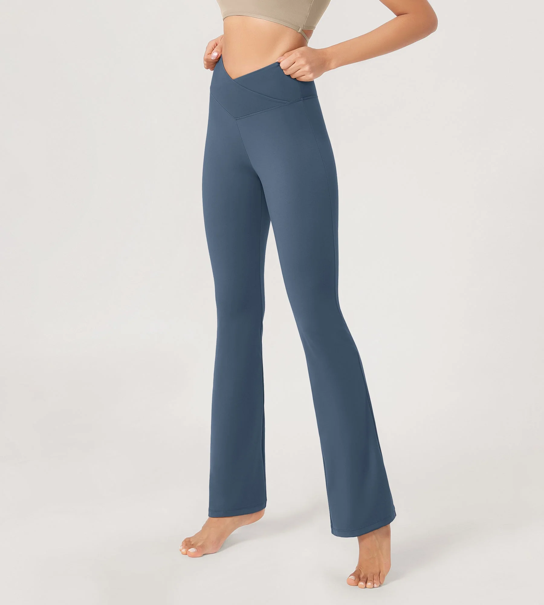 29” Cross Waist Sports Flare Yoga Pants - Image 47