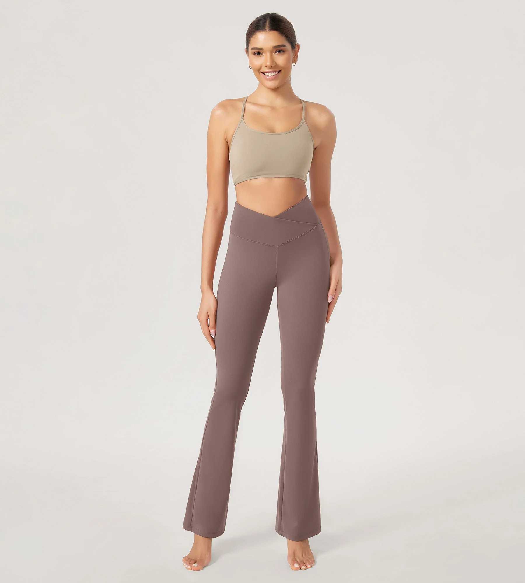 29” Cross Waist Sports Flare Yoga Pants - Image 49