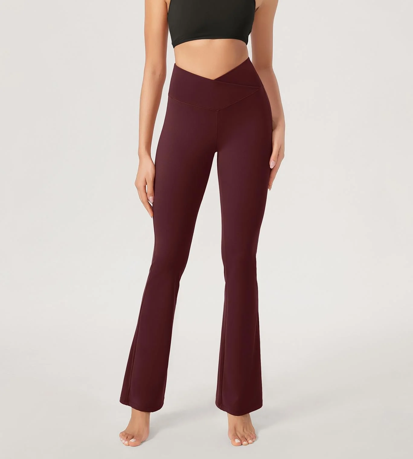 29” Cross Waist Sports Flare Yoga Pants - Image 6