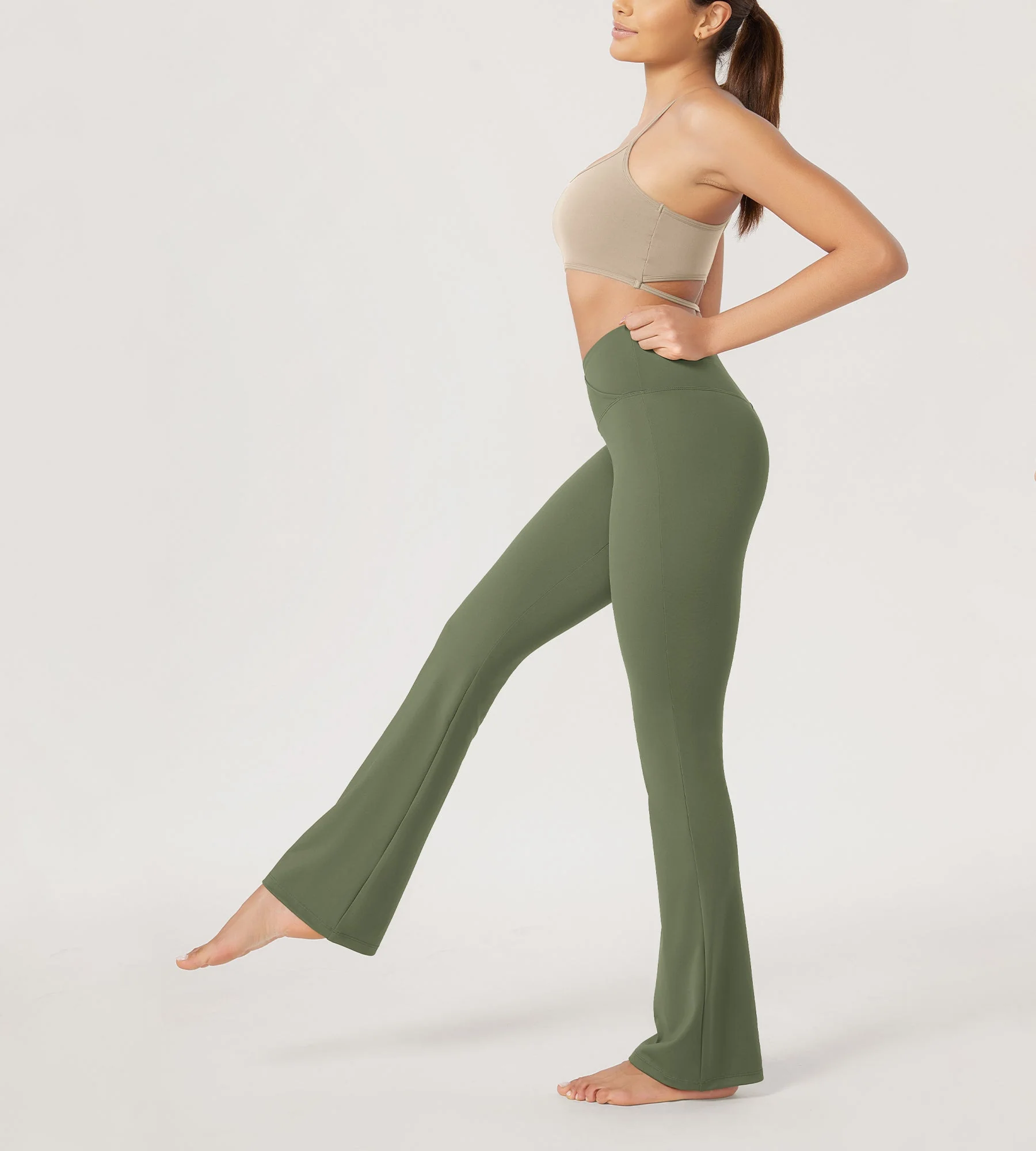 29” Cross Waist Sports Flare Yoga Pants - Image 63