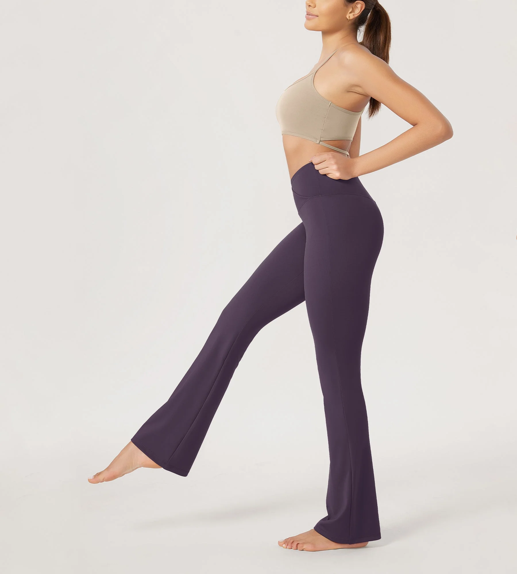 29” Cross Waist Sports Flare Yoga Pants - Image 68