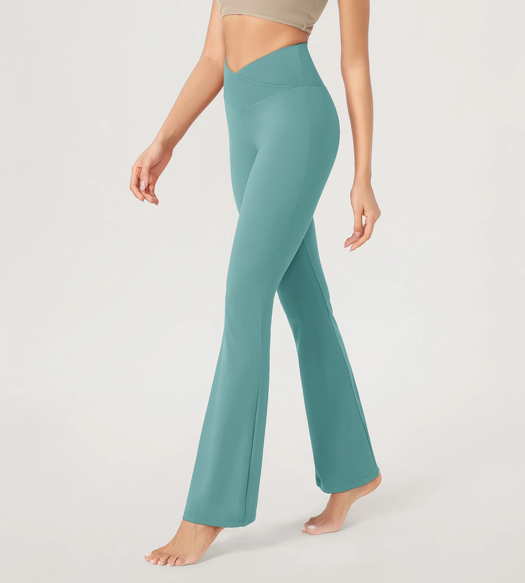 29” Cross Waist Sports Flare Yoga Pants - Image 72