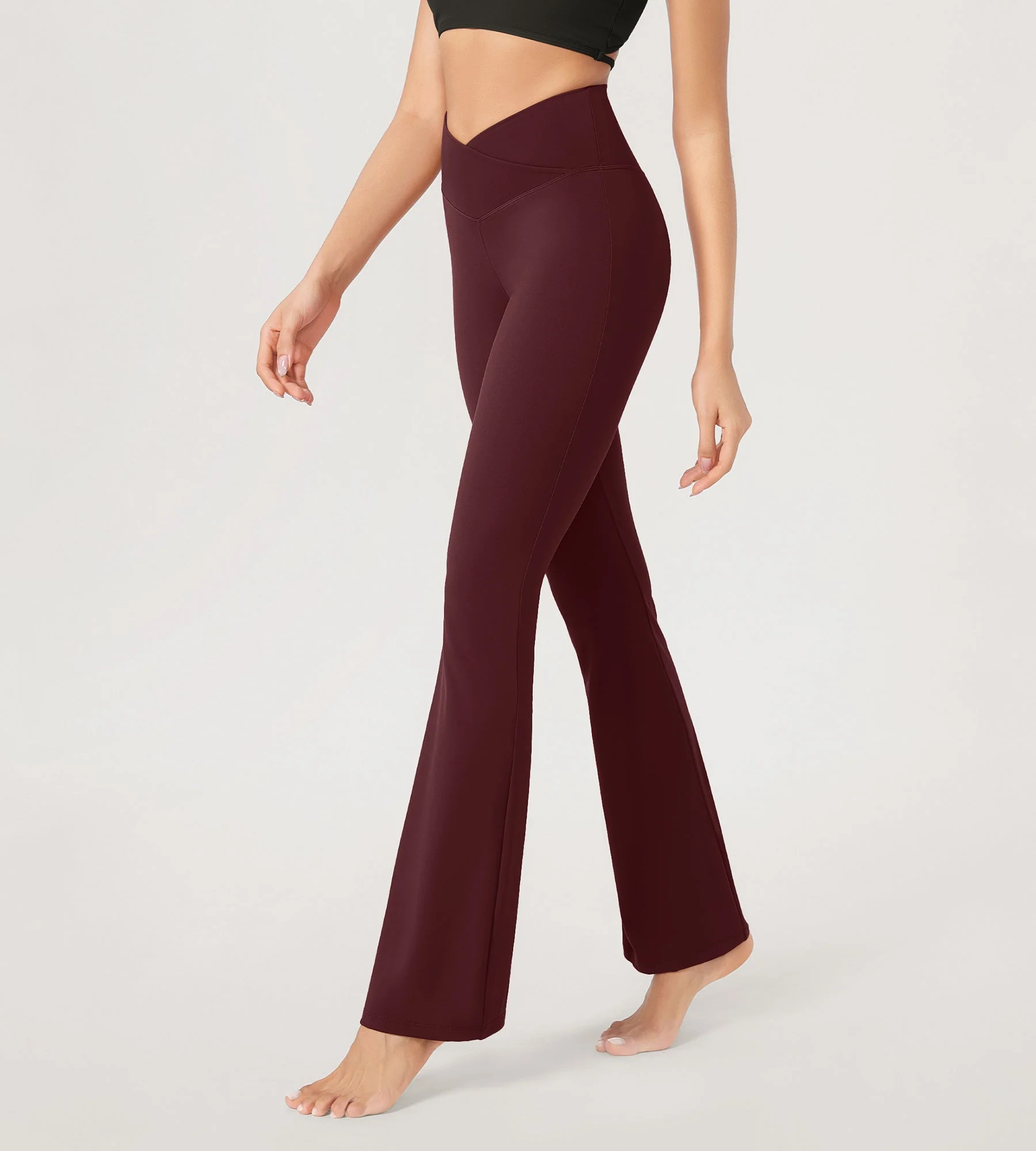 29” Cross Waist Sports Flare Yoga Pants - Image 8