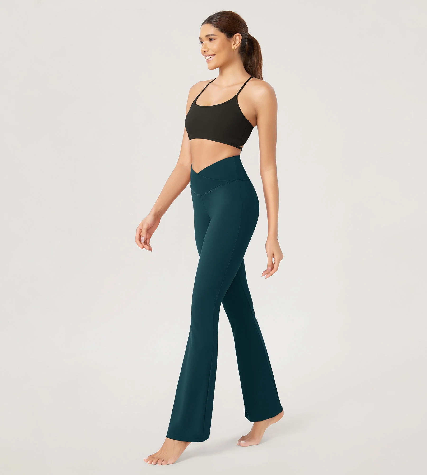 29” Cross Waist Sports Flare Yoga Pants - Image 87