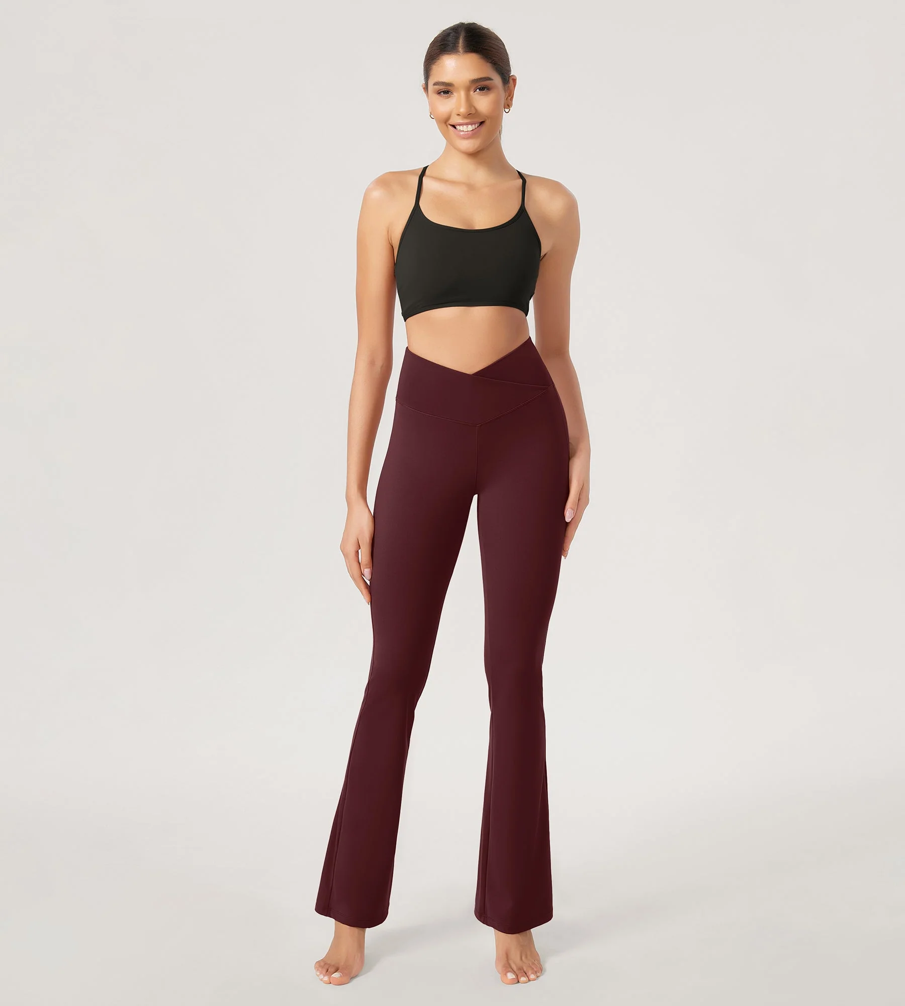 29” Cross Waist Sports Flare Yoga Pants - Image 9