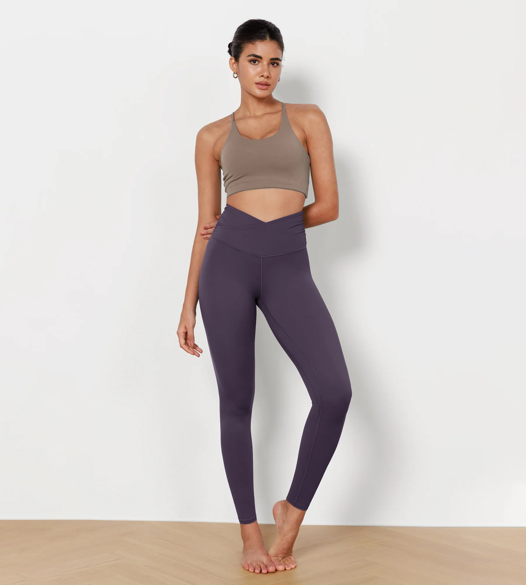 28" Cross Waist Sports Gym Yoga Leggings - Image 25