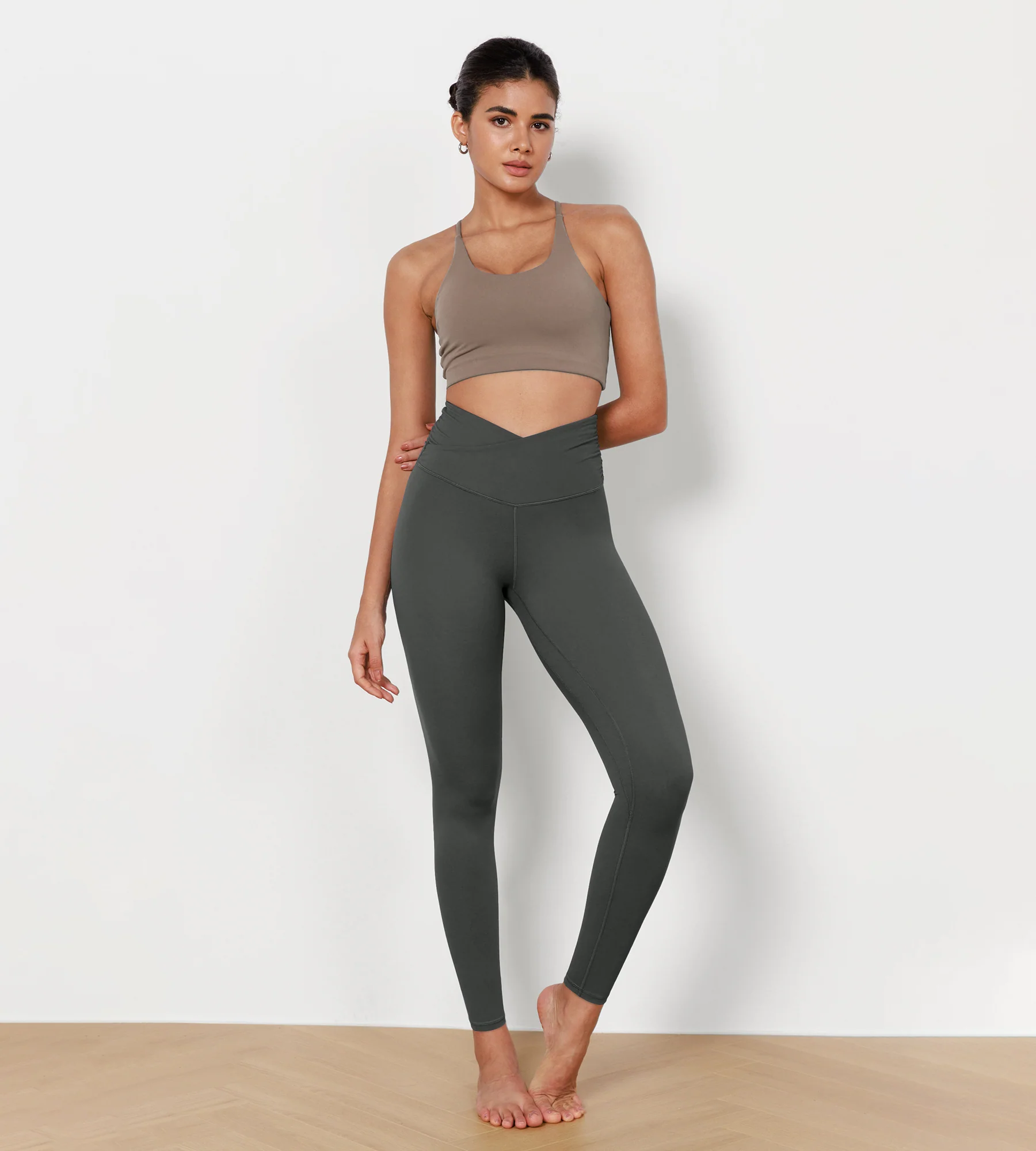 28" Cross Waist Sports Gym Yoga Leggings - Image 5