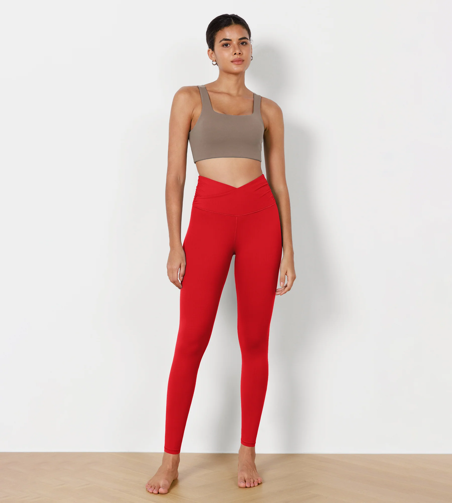 28" Cross Waist Sports Gym Yoga Leggings - Image 55