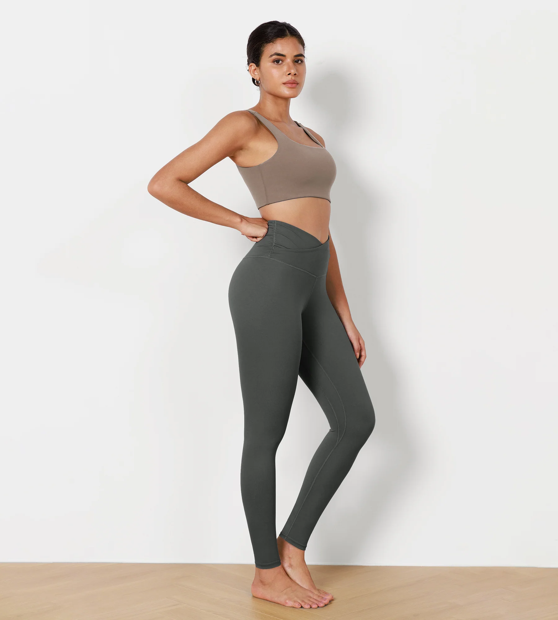 28" Cross Waist Sports Gym Yoga Leggings - Image 7