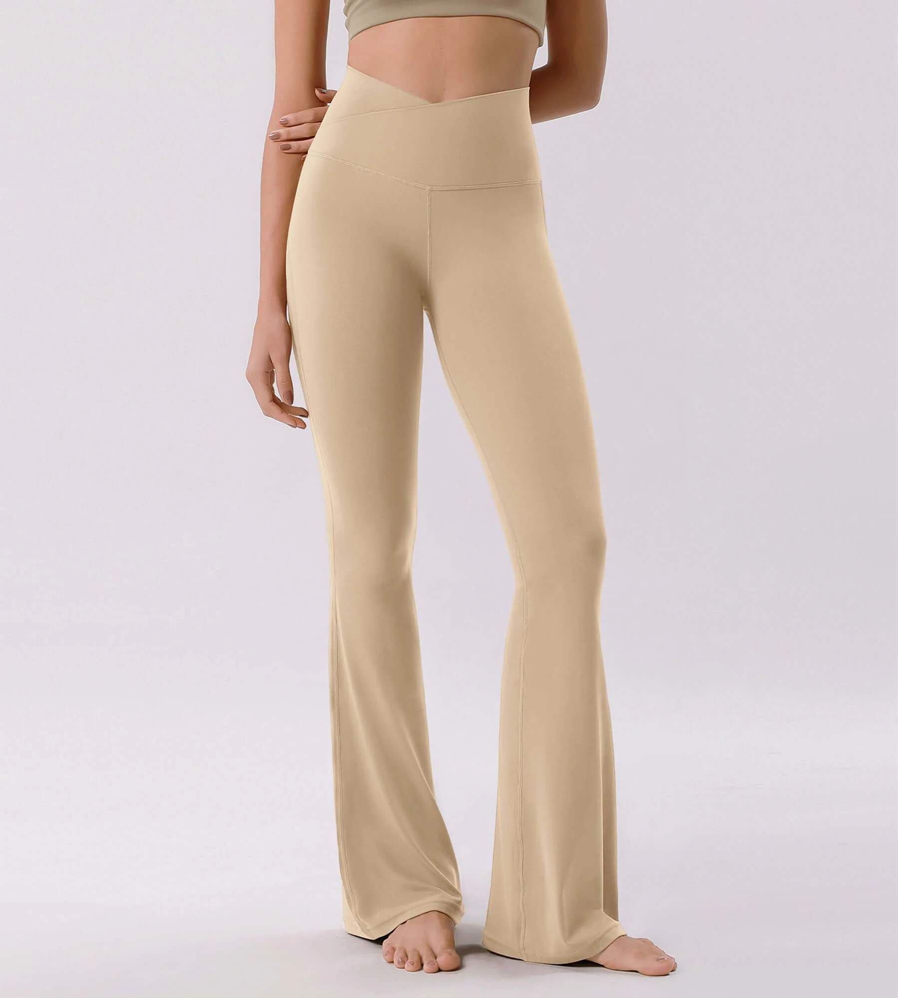 Cloud Feeling 32" Crossover High Waist Flared Pants - Image 16
