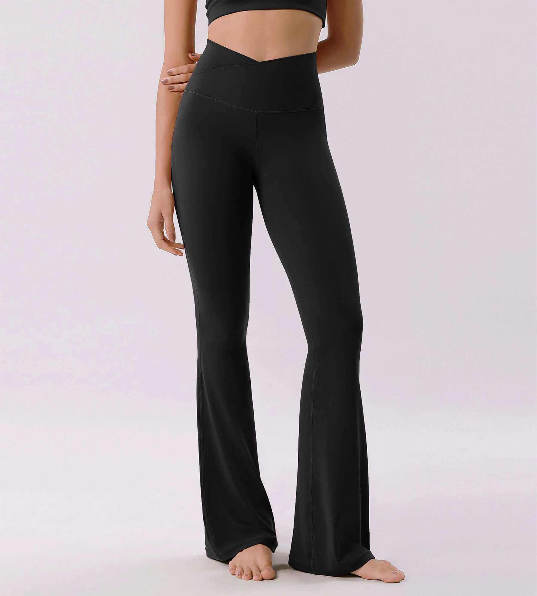 Cloud Feeling 32" Crossover High Waist Flared Pants - Image 21
