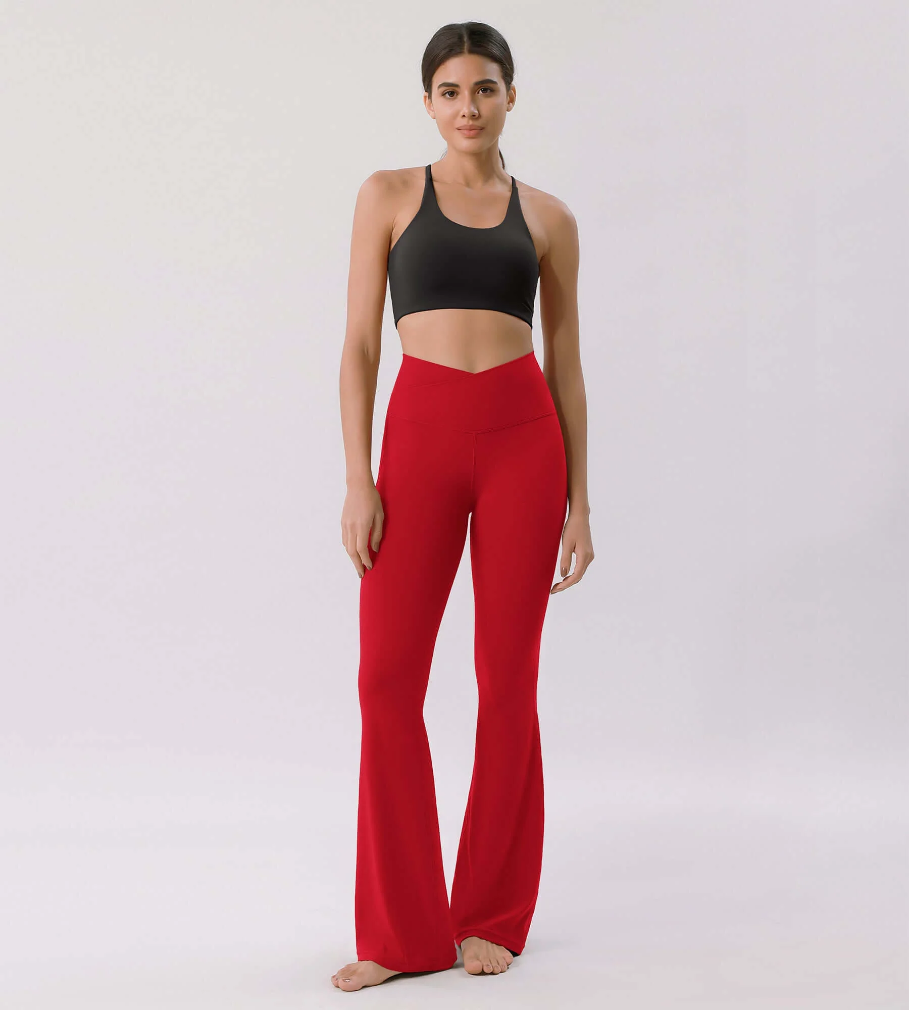 Cloud Feeling 32" Crossover High Waist Flared Pants - Image 71
