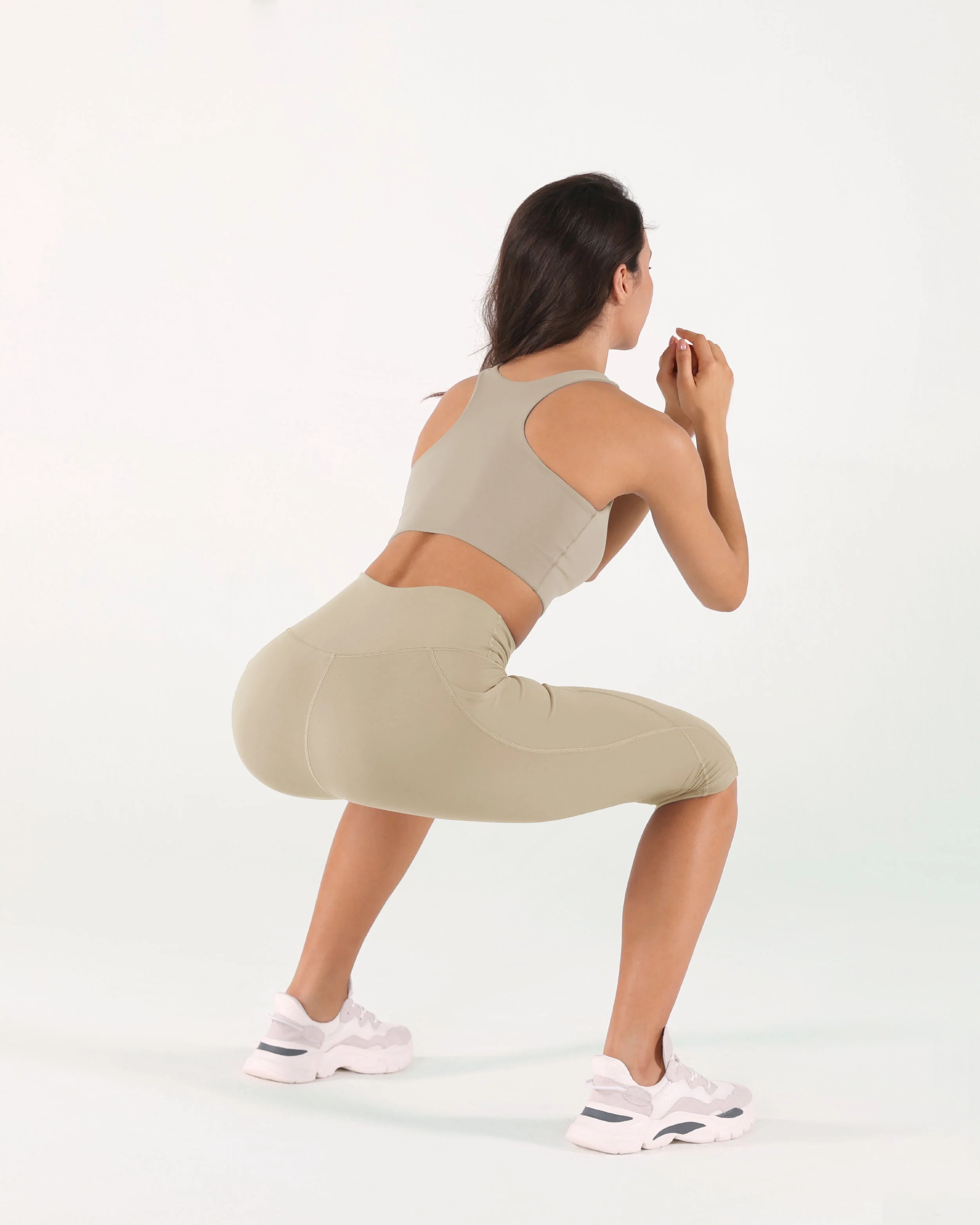High Waist Knee Length Cropped Leggings - Image 50