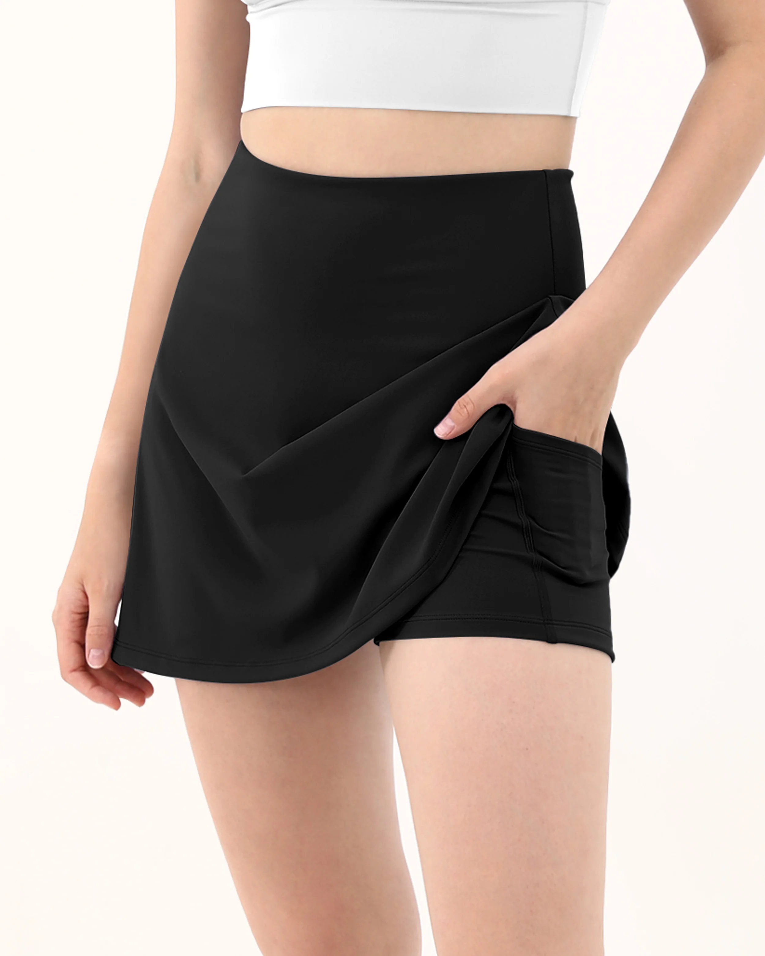 High Waist Tennis Skorts with Pockets - Image 3