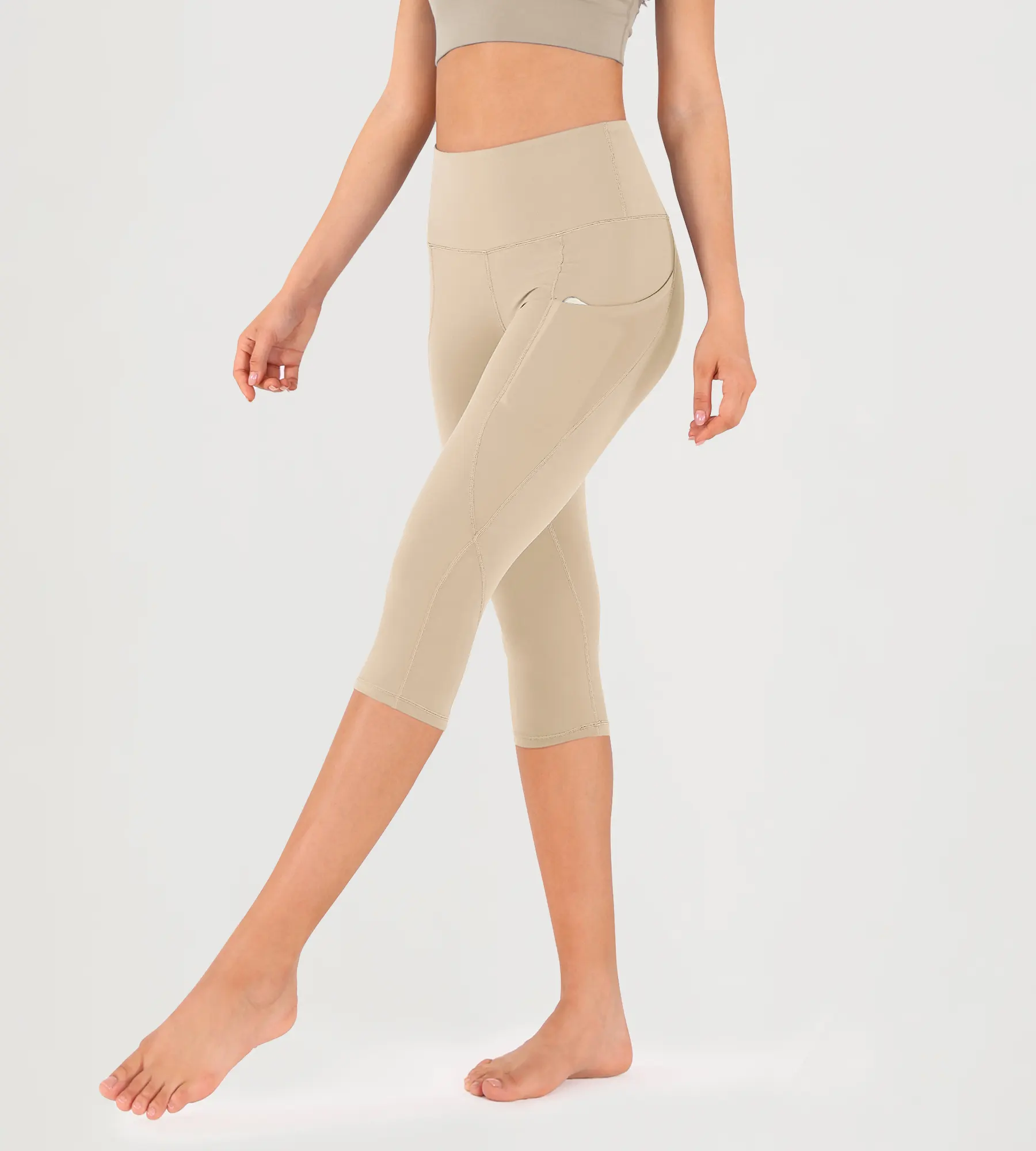 19" High Waist Yoga Capris with Pockets - Image 10