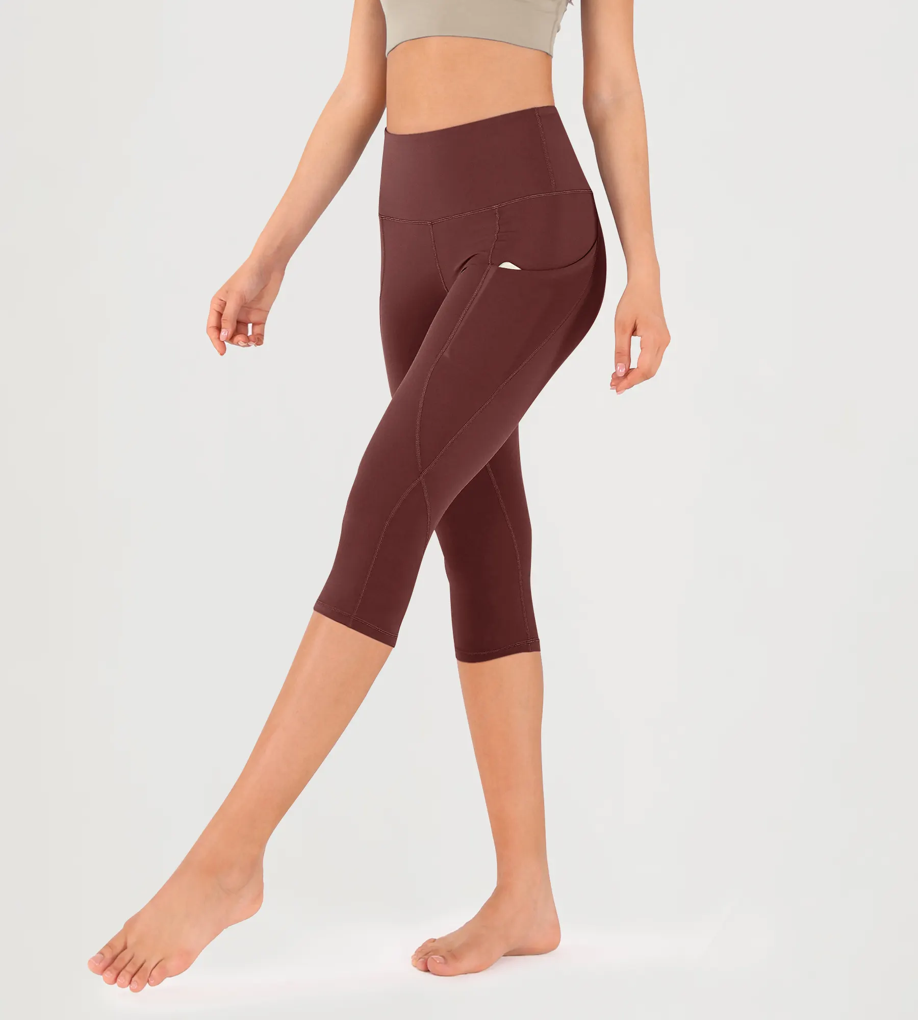 19" High Waist Yoga Capris with Pockets - Image 14